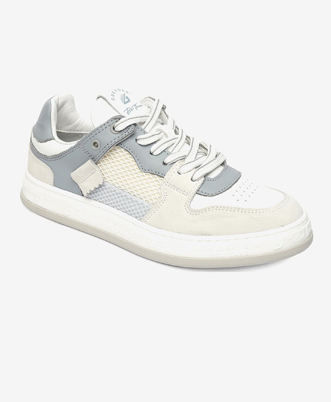 Kadın Beyaz Mavi Hakiki Deri Sneaker Ayakkabı - 2