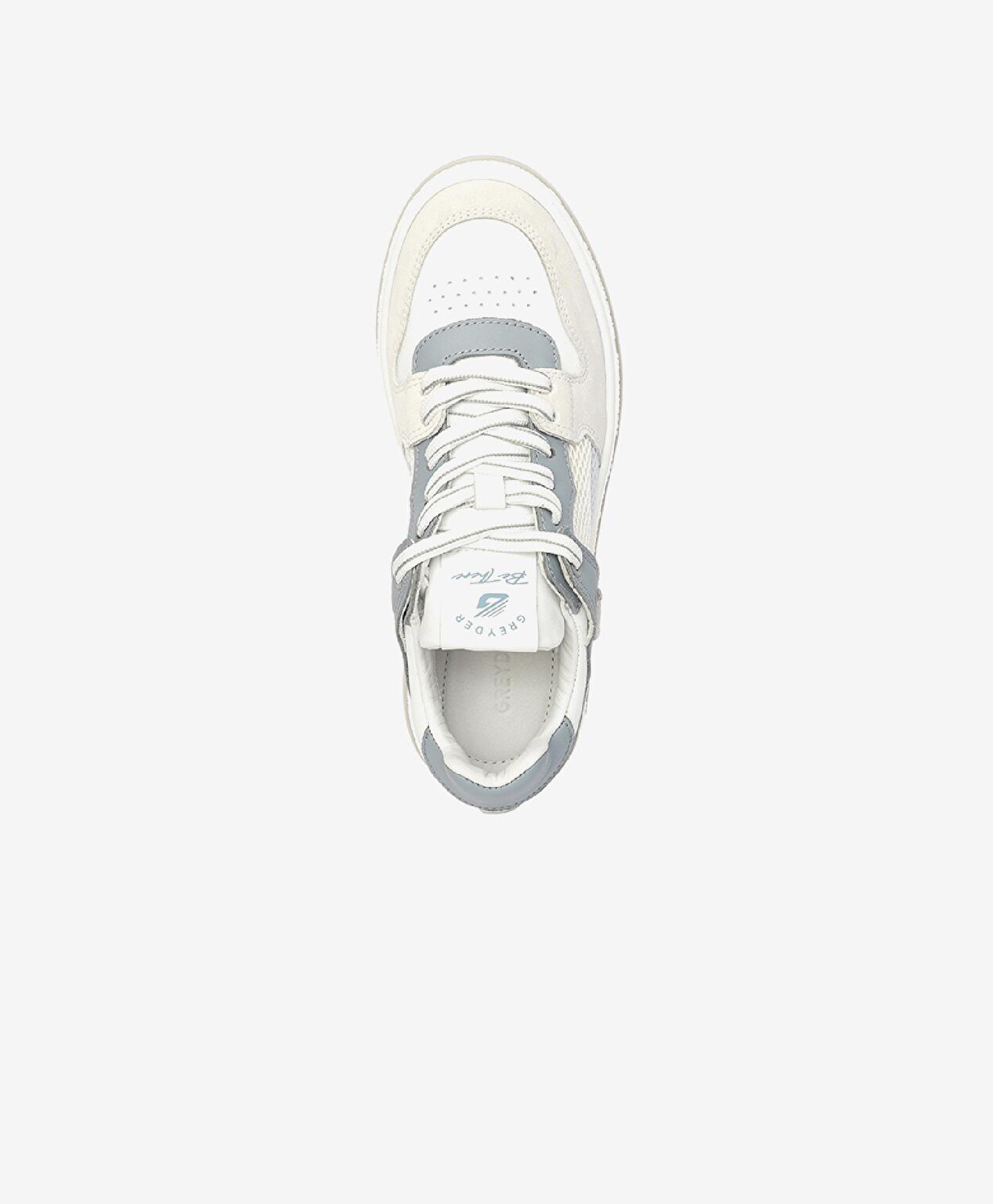 Kadın Beyaz Mavi Hakiki Deri Sneaker Ayakkabı - 4