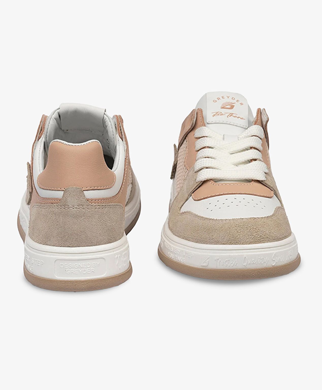 Kadın Ekru Nude Hakiki Deri Sneaker Ayakkabı - 7