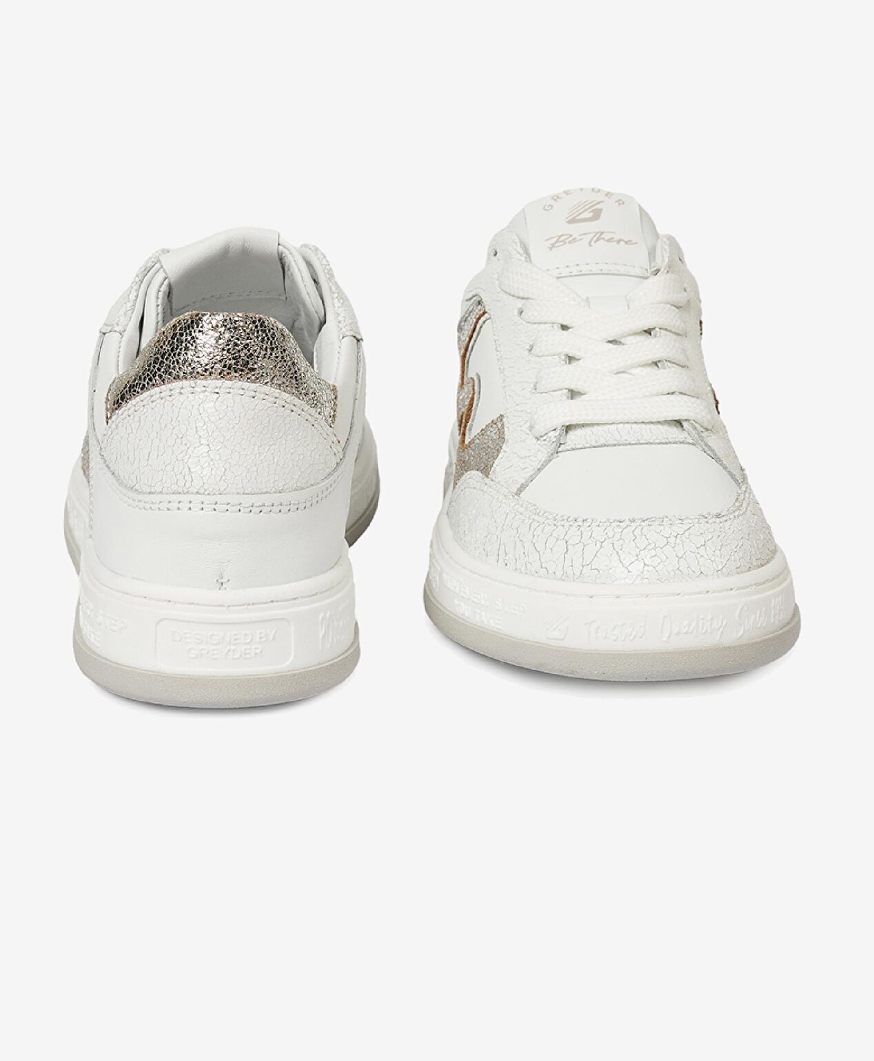 Kadın Beyaz Gümüş Hakiki Deri Sneaker Ayakkabı - 7