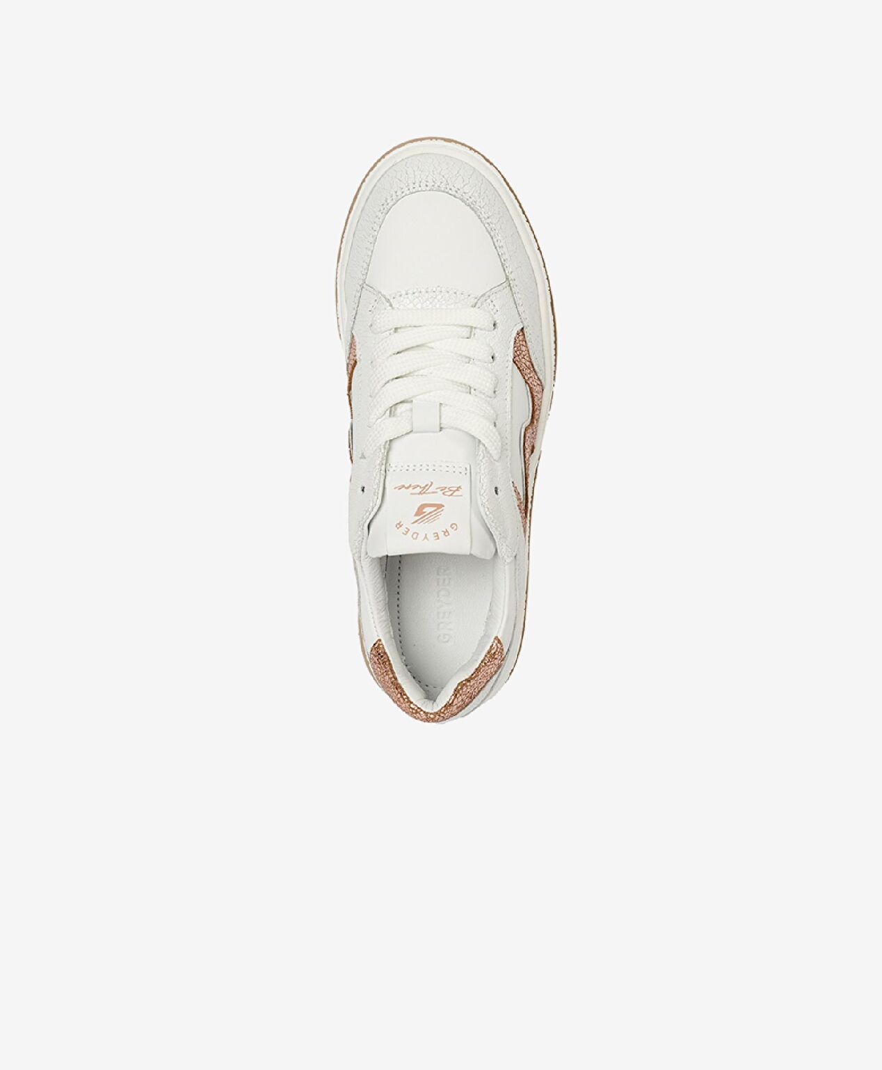 Kadın Beyaz Pembe Hakiki Deri Sneaker Ayakkabı - 4
