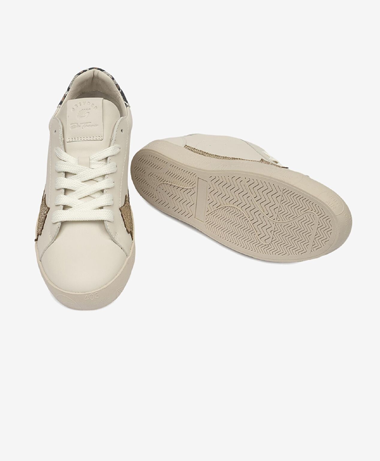 Kadın Kirli Beyaz Leopar Hakiki Deri Sneaker Ayakkabı - 8