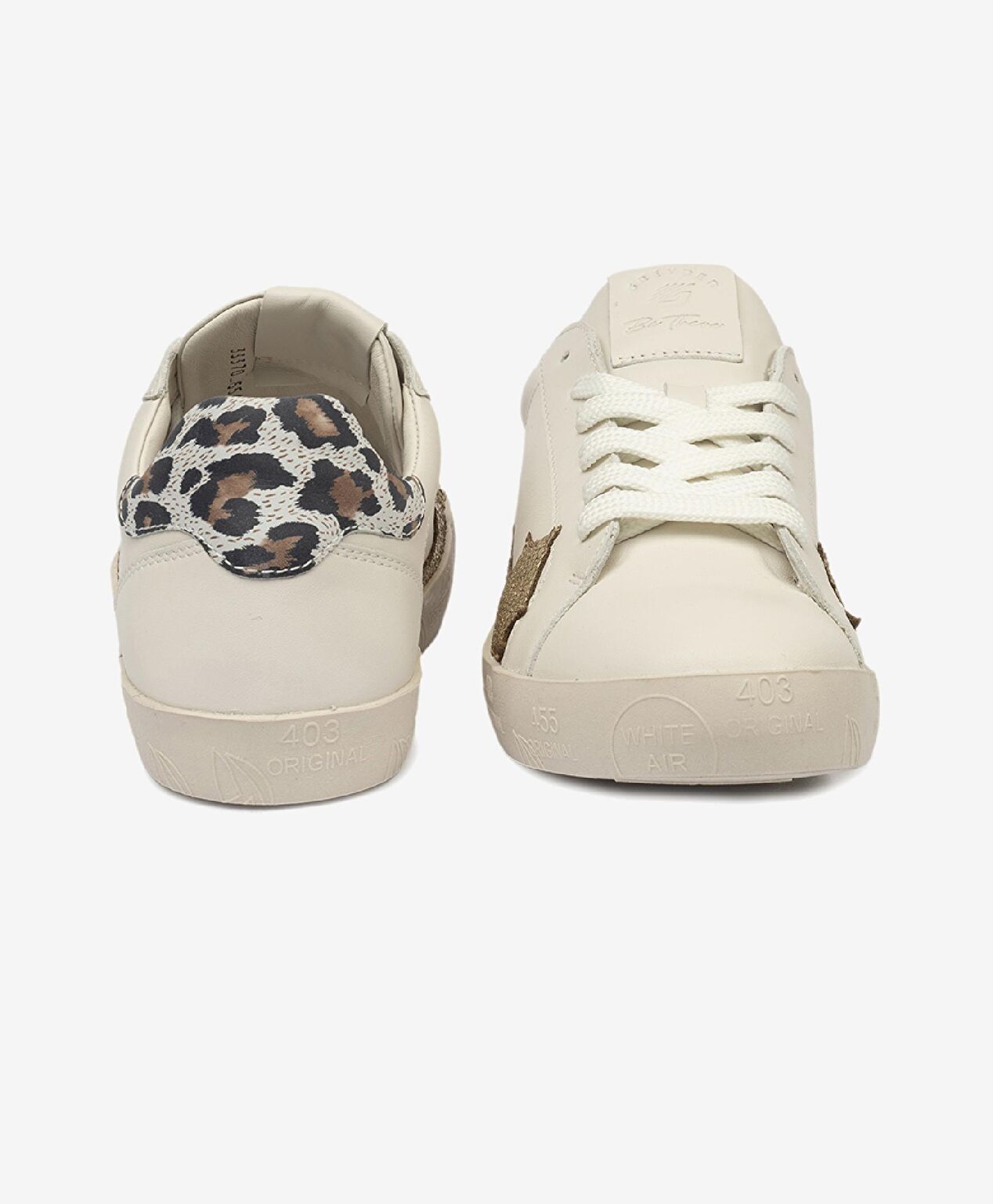 Kadın Kirli Beyaz Leopar Hakiki Deri Sneaker Ayakkabı - 9