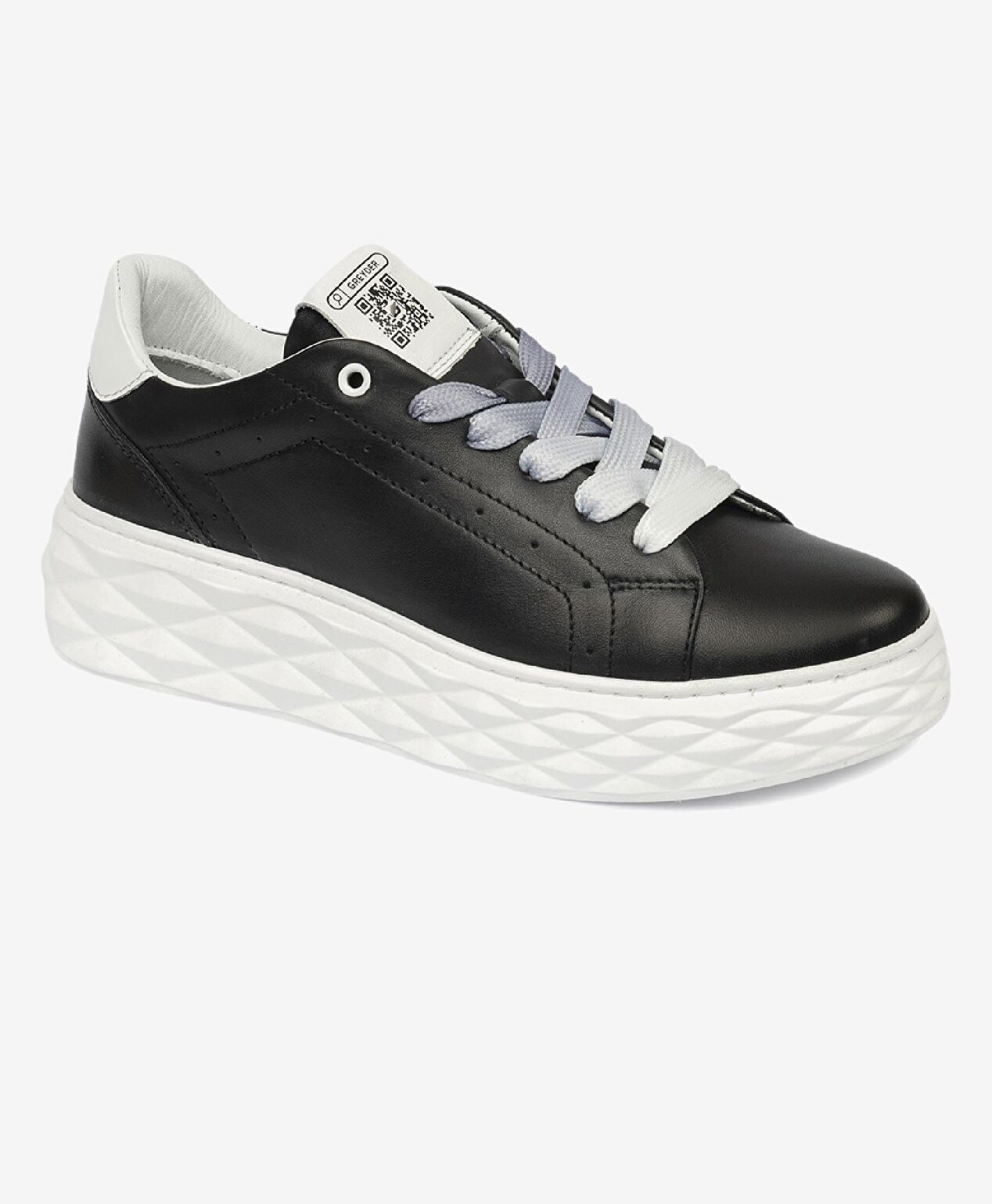 Kadın Siyah Hakiki Deri Sneaker Ayakkabı - 2