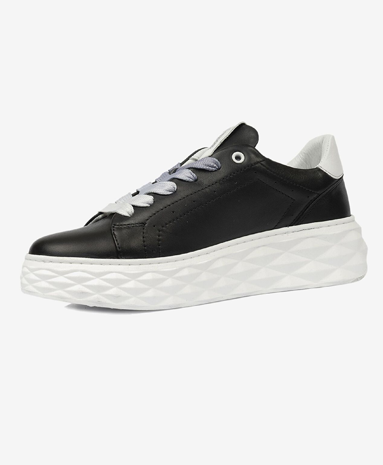 Kadın Siyah Hakiki Deri Sneaker Ayakkabı - 3