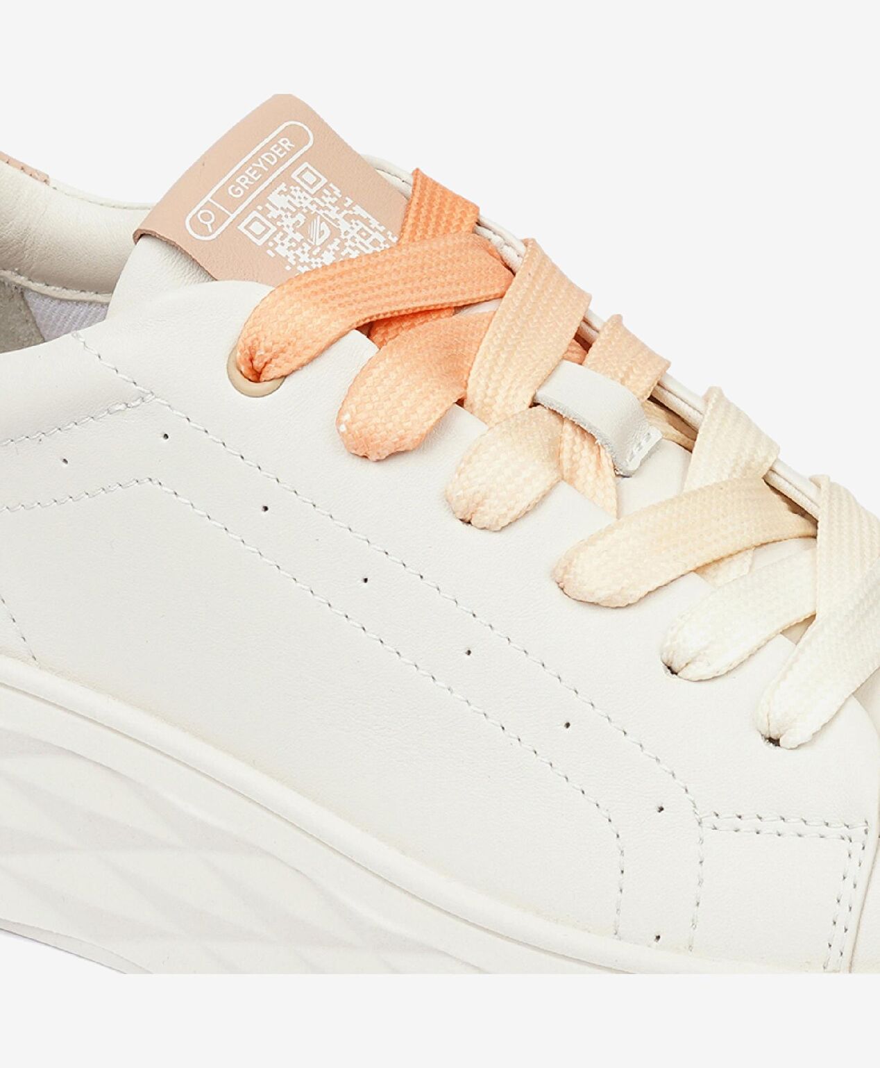 Kadın Kirli Beyaz Nude Hakiki Deri Sneaker Ayakkabı - 6