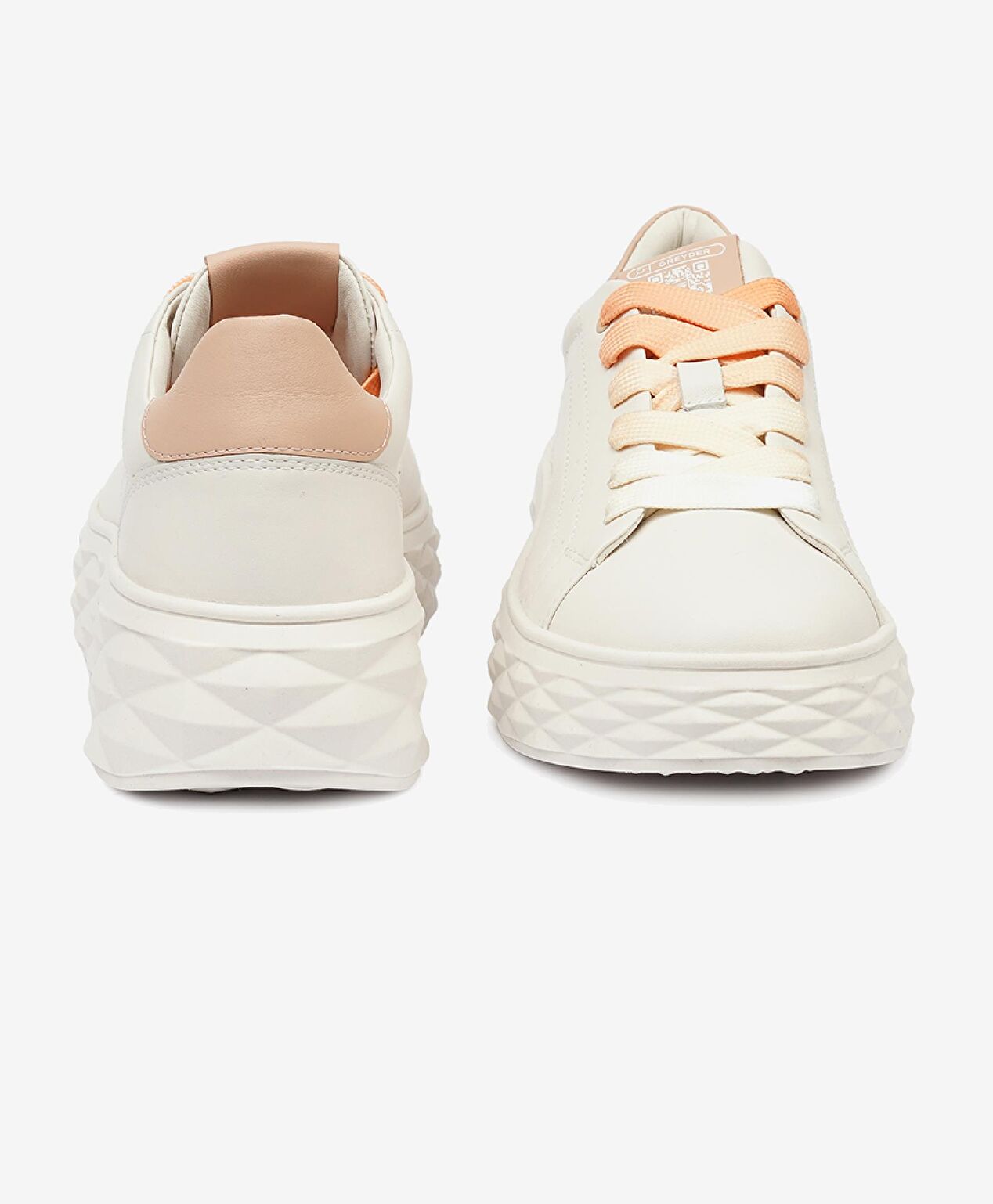 Kadın Kirli Beyaz Nude Hakiki Deri Sneaker Ayakkabı - 8