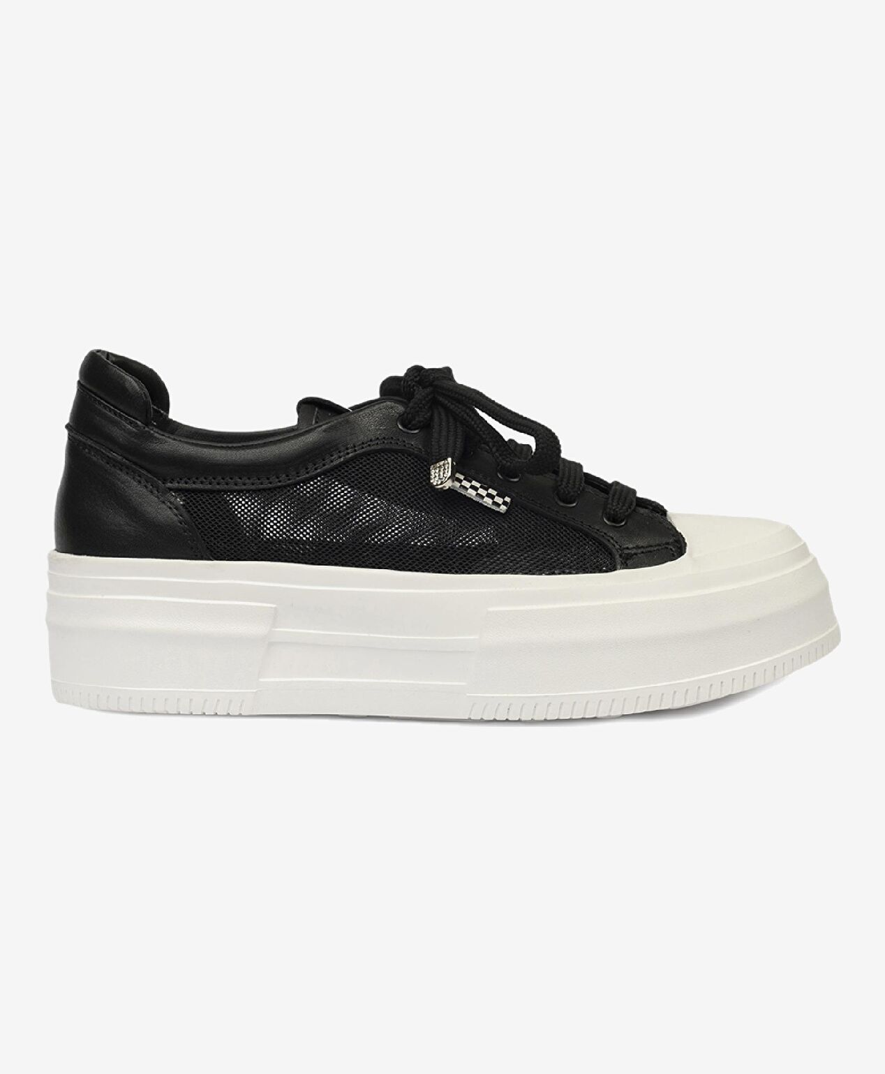 Kadın Siyah Hakiki Deri Sneaker Ayakkabı - 1
