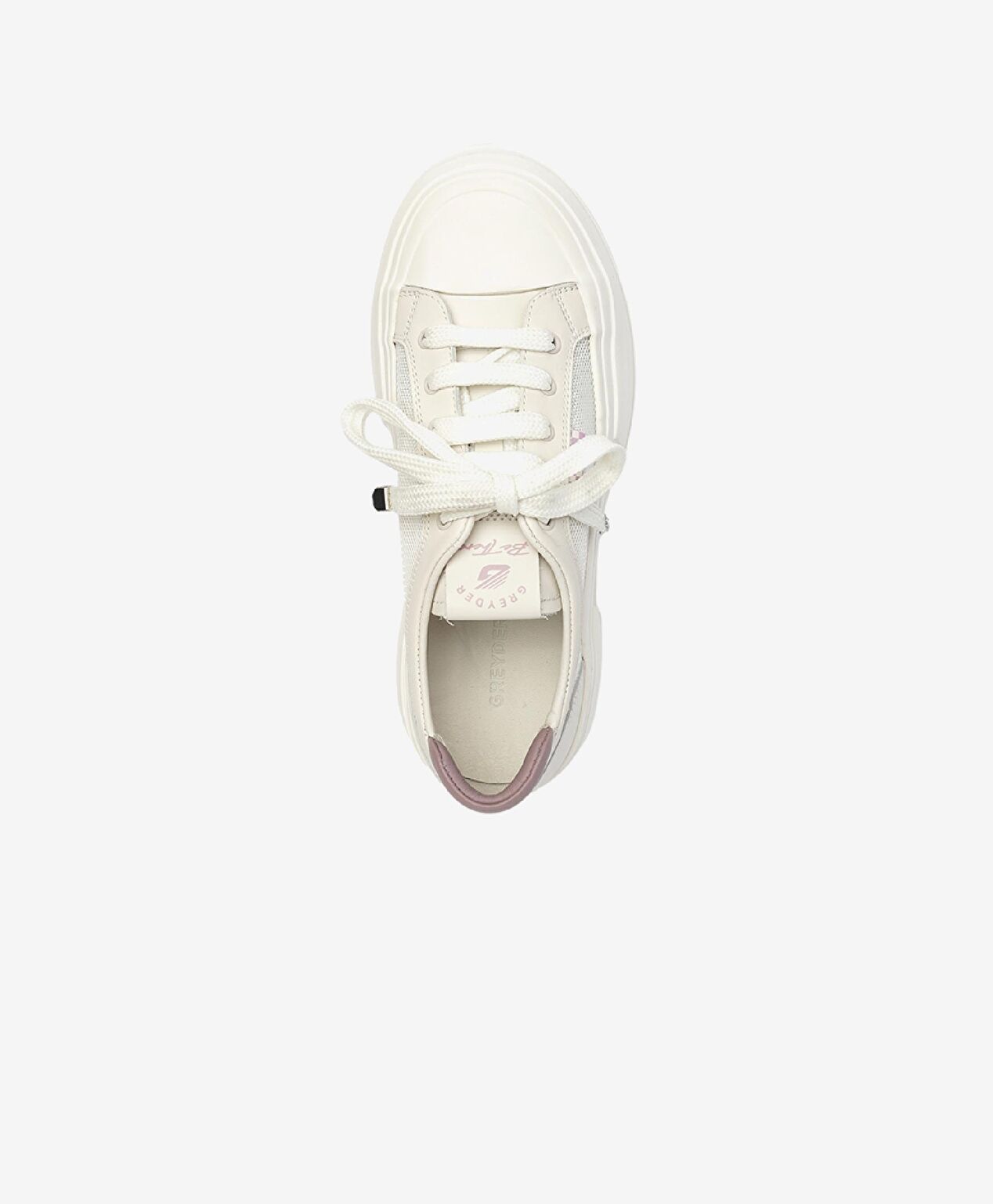 Kadın Kirli Beyaz Lila Hakiki Deri Sneaker Ayakkabı - 4