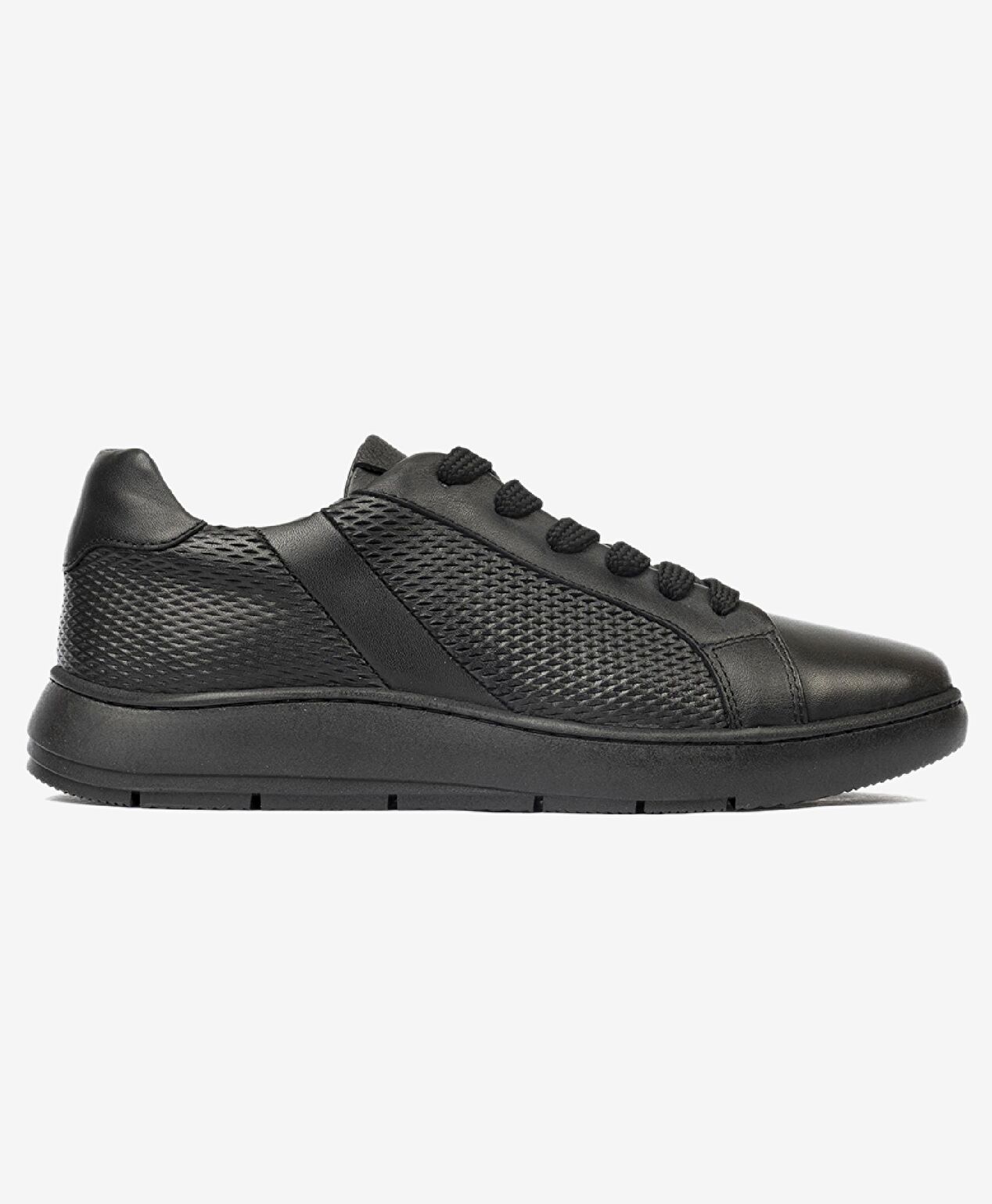 Kadın Siyah Hakiki Deri Sneaker Ayakkabı - 1