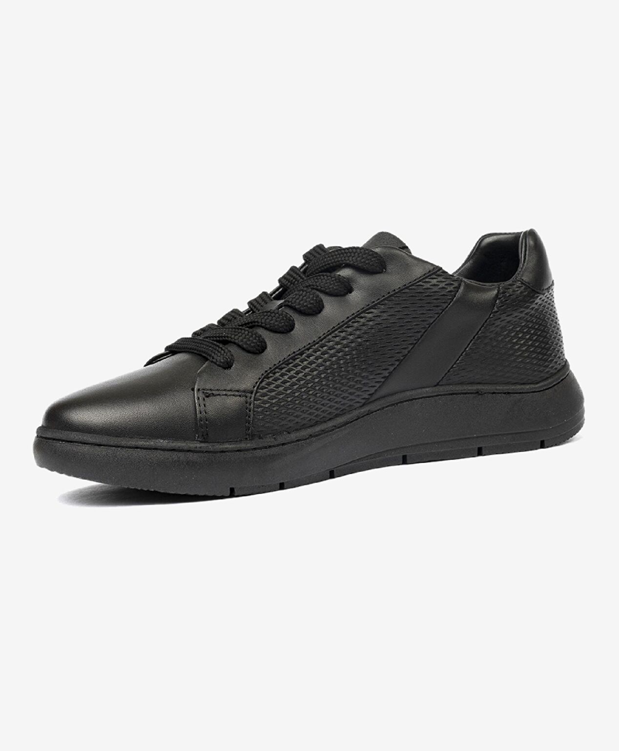 Kadın Siyah Hakiki Deri Sneaker Ayakkabı - 3