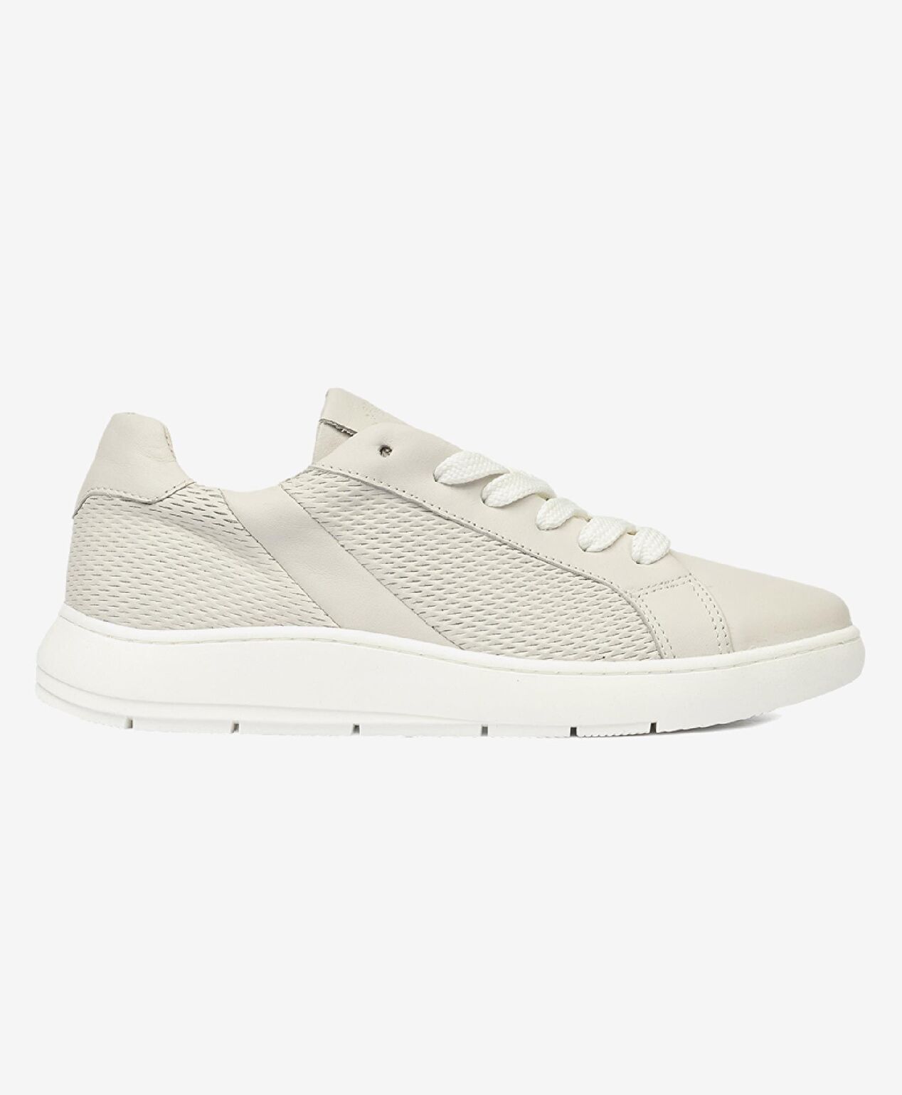 Kadın Kirli Beyaz Hakiki Deri Sneaker Ayakkabı - 1