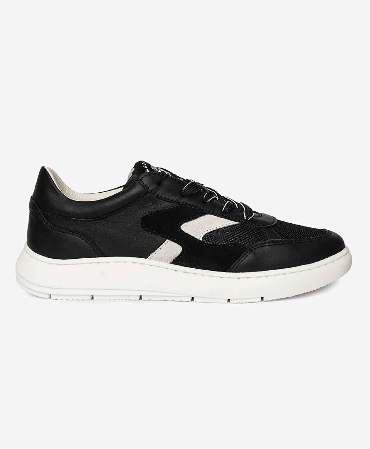 Kadın Siyah Beyaz Hakiki Deri Sneaker Ayakkabı - 1