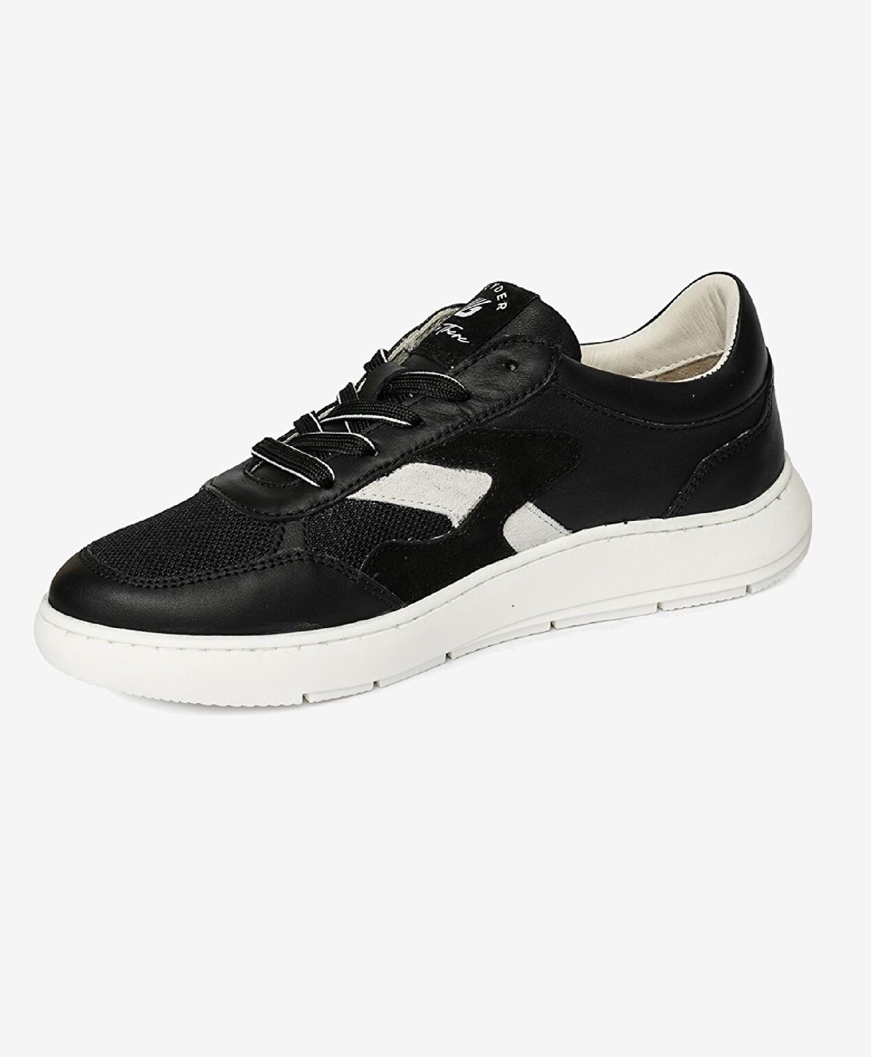 Kadın Siyah Beyaz Hakiki Deri Sneaker Ayakkabı - 3