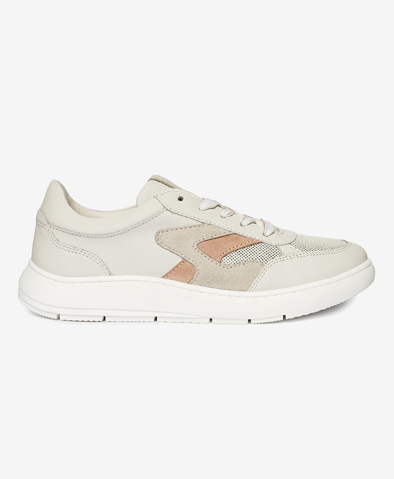 Kadın Kirli Beyaz Hakiki Deri Sneaker Ayakkabı - 1