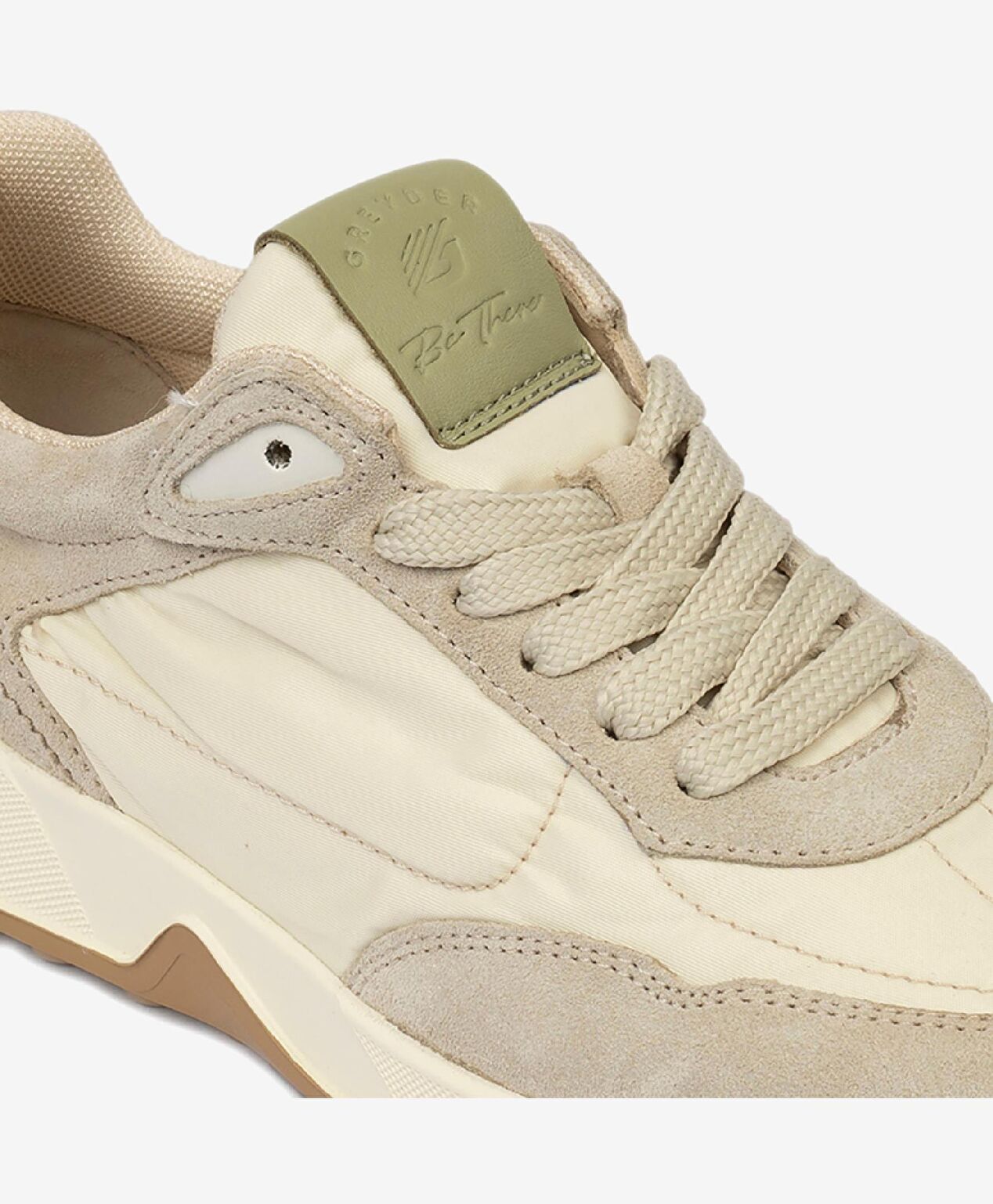 Kadın Bej Yeşil Hakiki Deri Spor Ayakkabı - 5