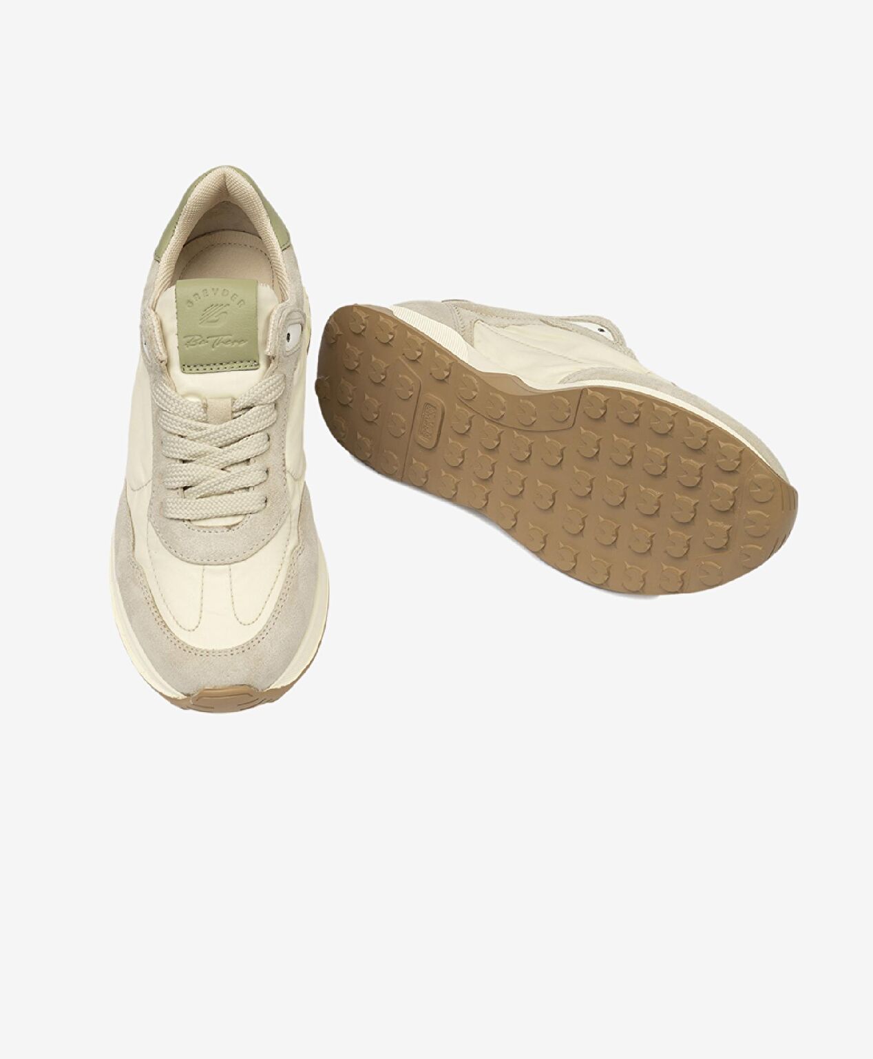 Kadın Bej Yeşil Hakiki Deri Spor Ayakkabı - 6