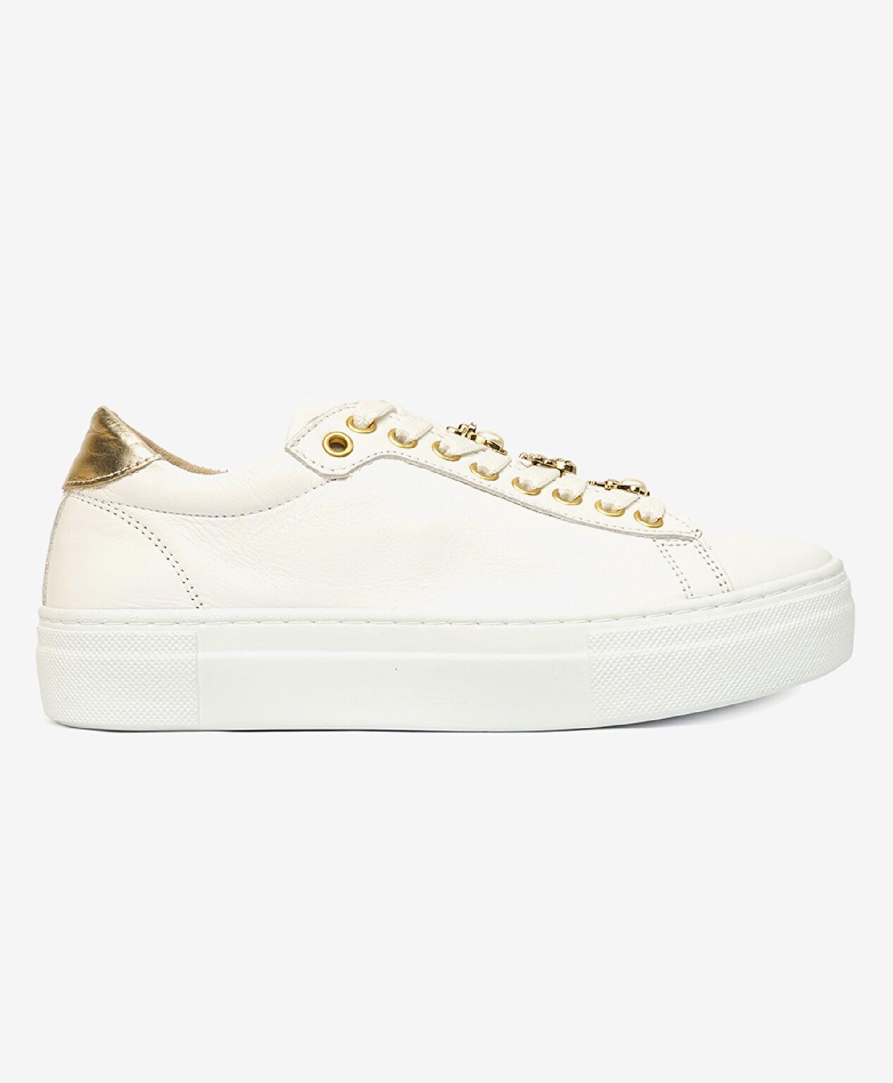 Kadın Beyaz Hakiki Deri Sneaker Ayakkabı - 1