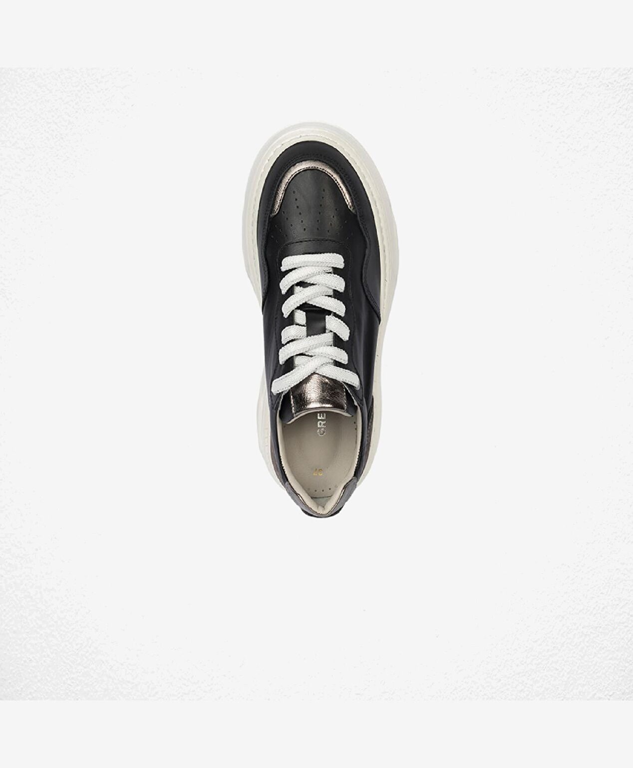 Kadın Siyah Çelik Hakiki Deri Sneaker Ayakkabı - 4