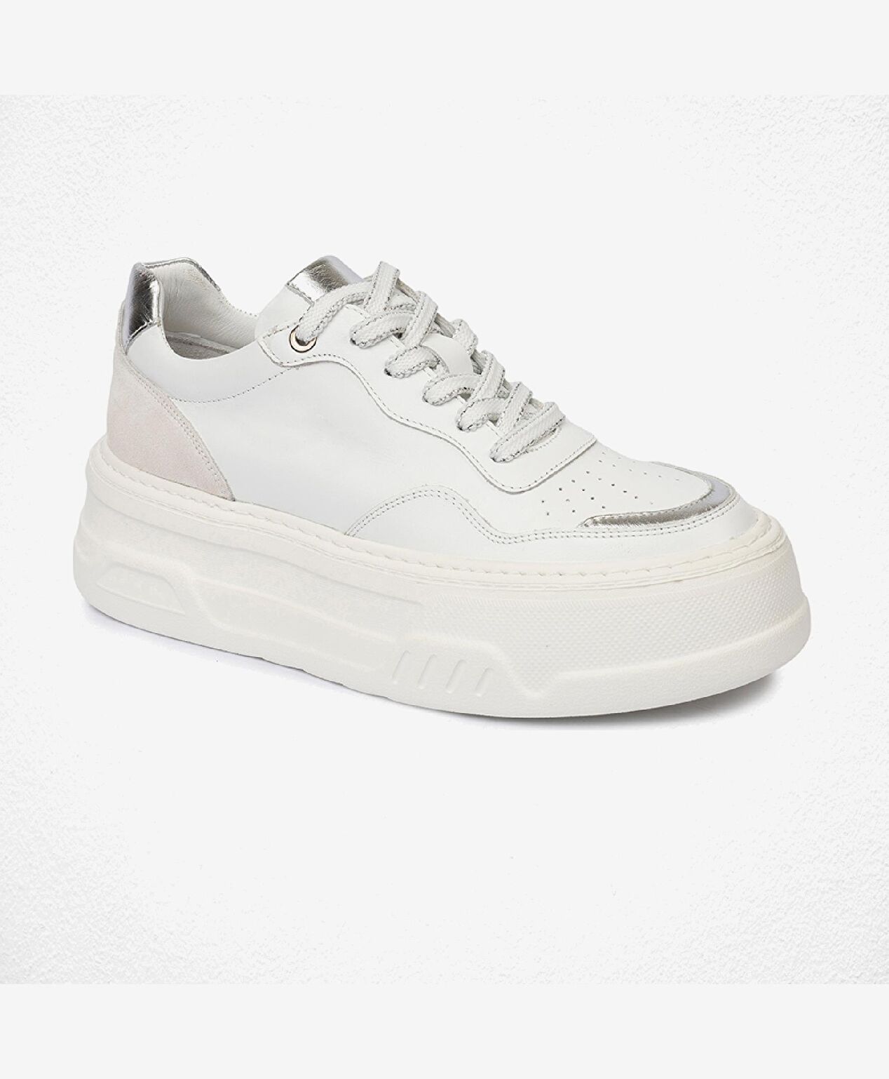 Kadın Beyaz Gümüş Sneaker Ayakkabı - 2