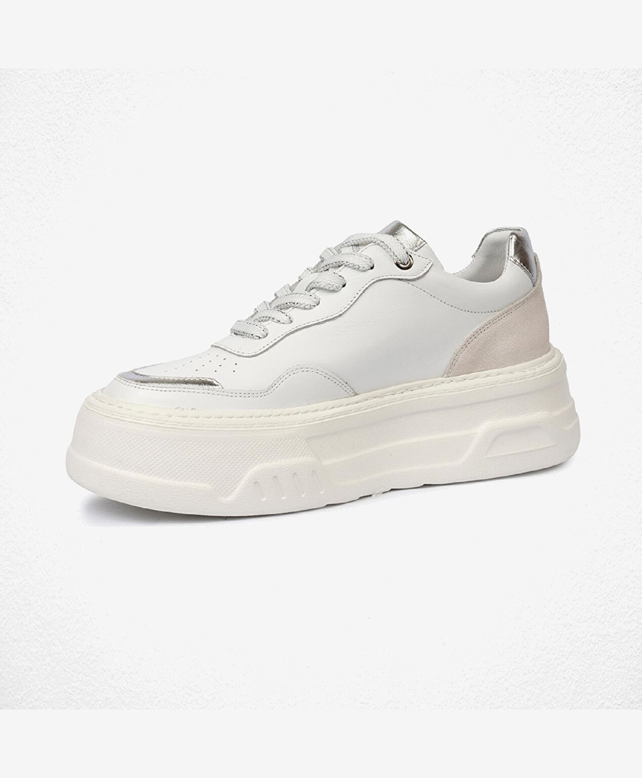Kadın Beyaz Gümüş Sneaker Ayakkabı - 3