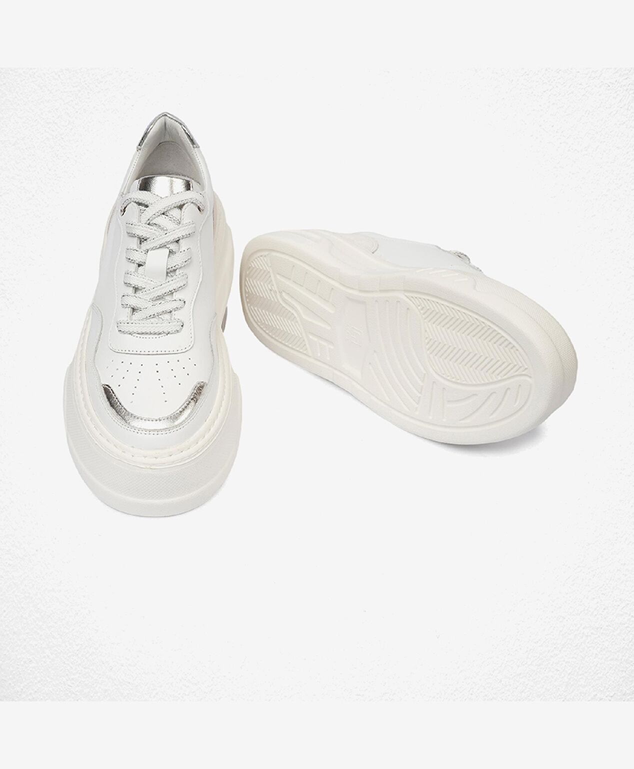 Kadın Beyaz Gümüş Sneaker Ayakkabı - 6