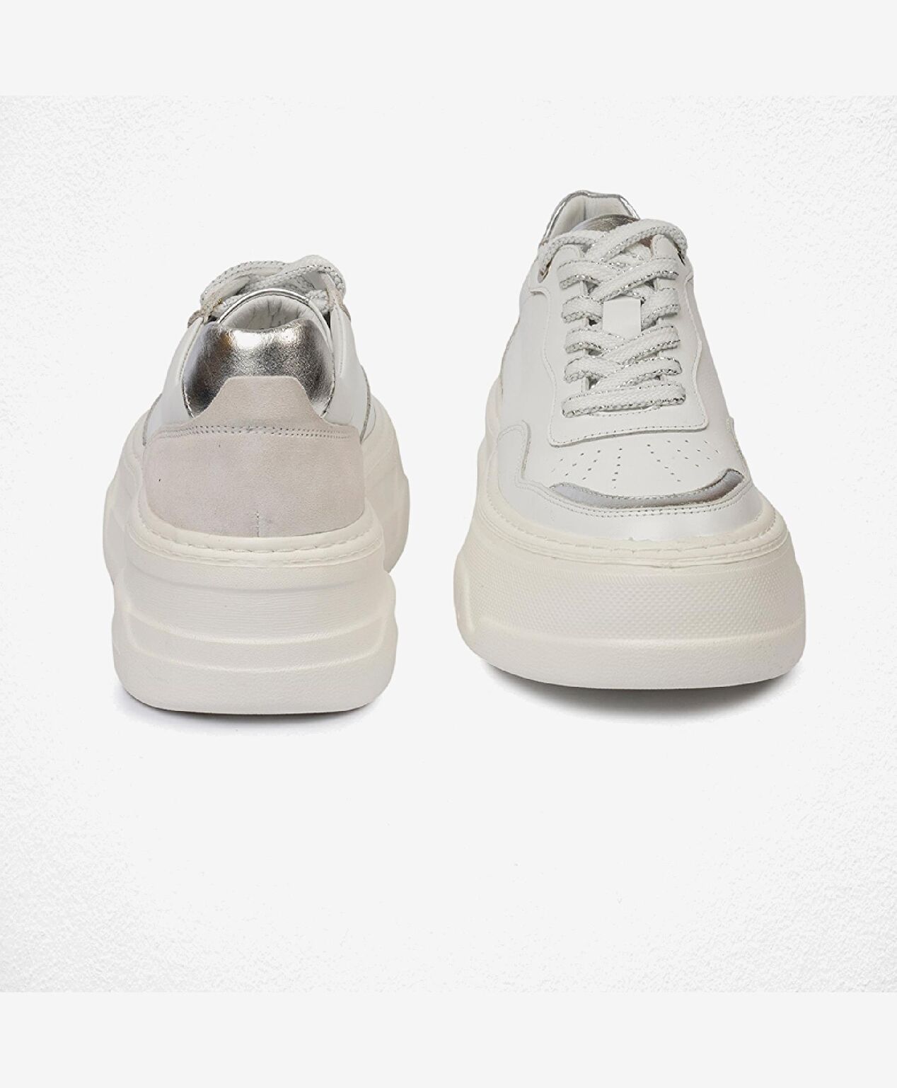 Kadın Beyaz Gümüş Sneaker Ayakkabı - 7
