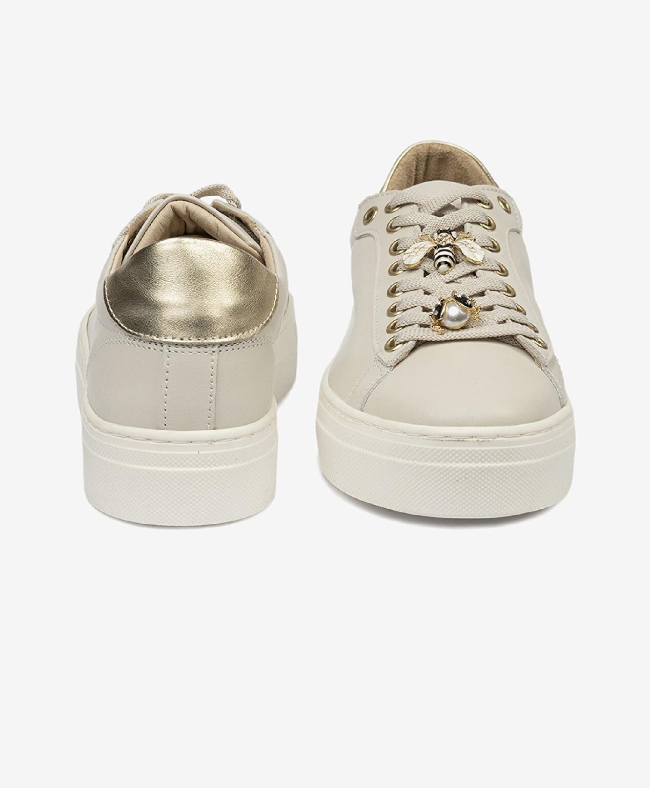 Kadın Açık Vizon Hakiki Deri Sneaker Ayakkabı - 7