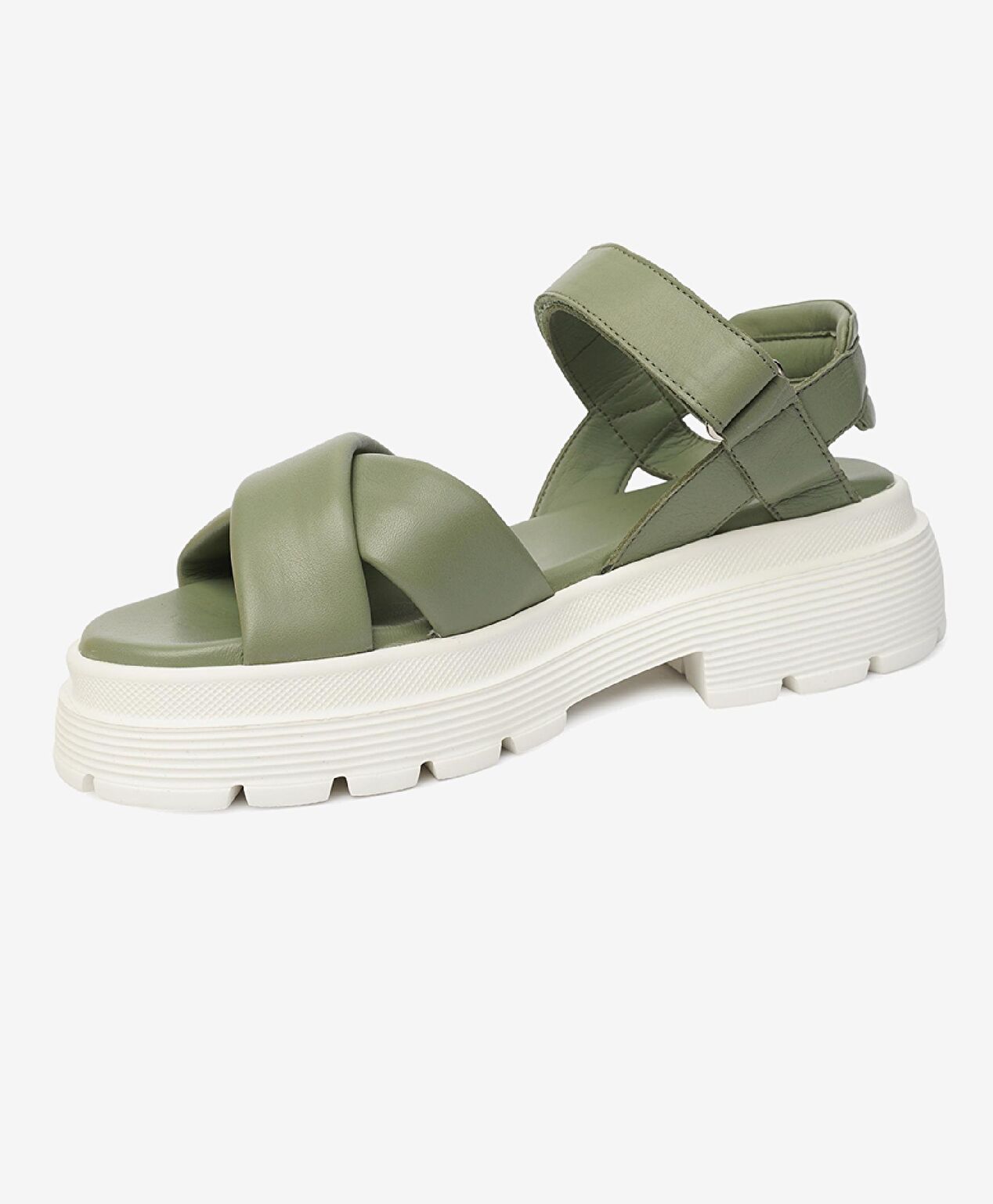 Kadın Su Yeşili Hakiki Deri Comfort Sandalet - 3
