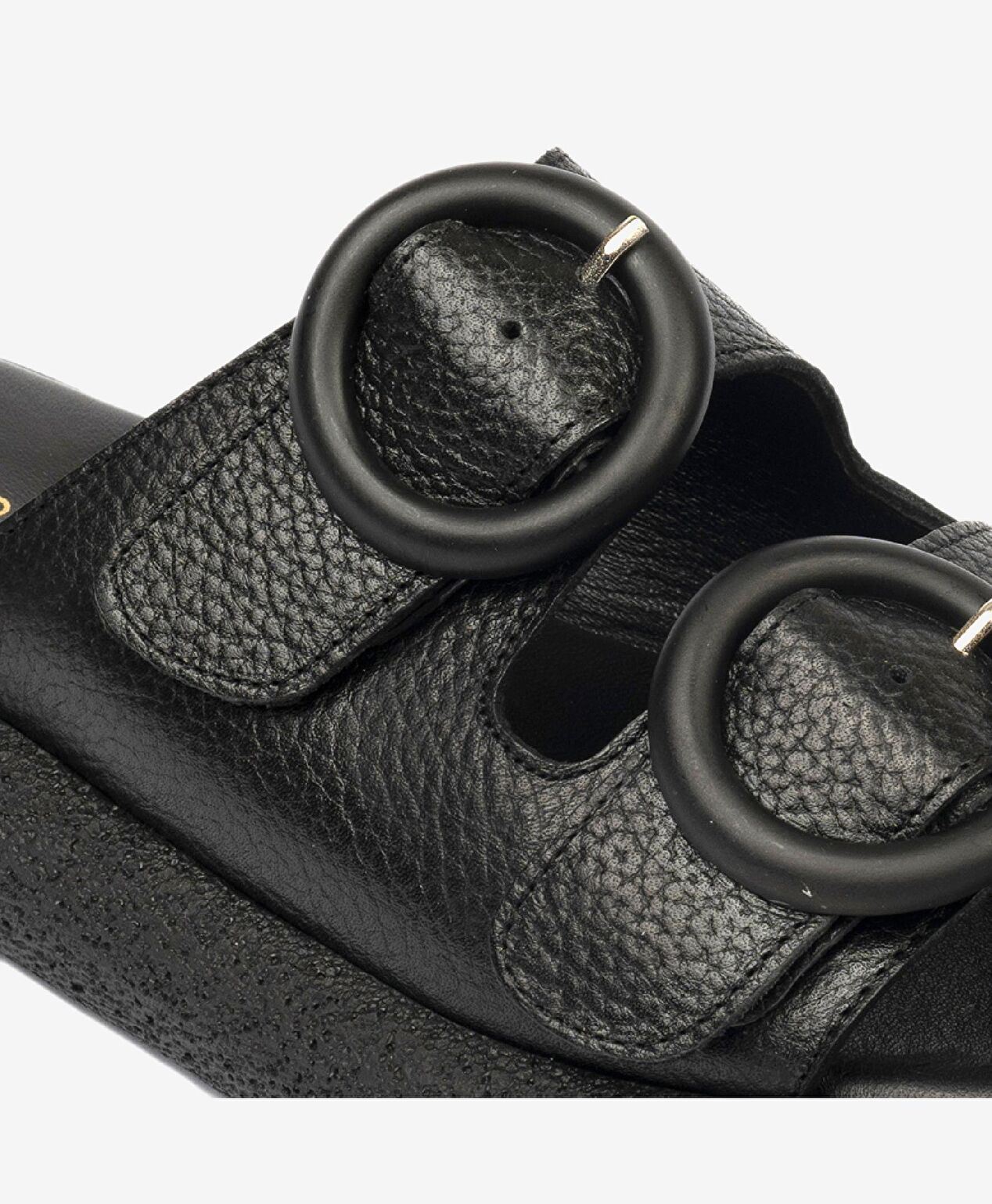 Kadın Siyah Hakiki Deri Terlik - 5