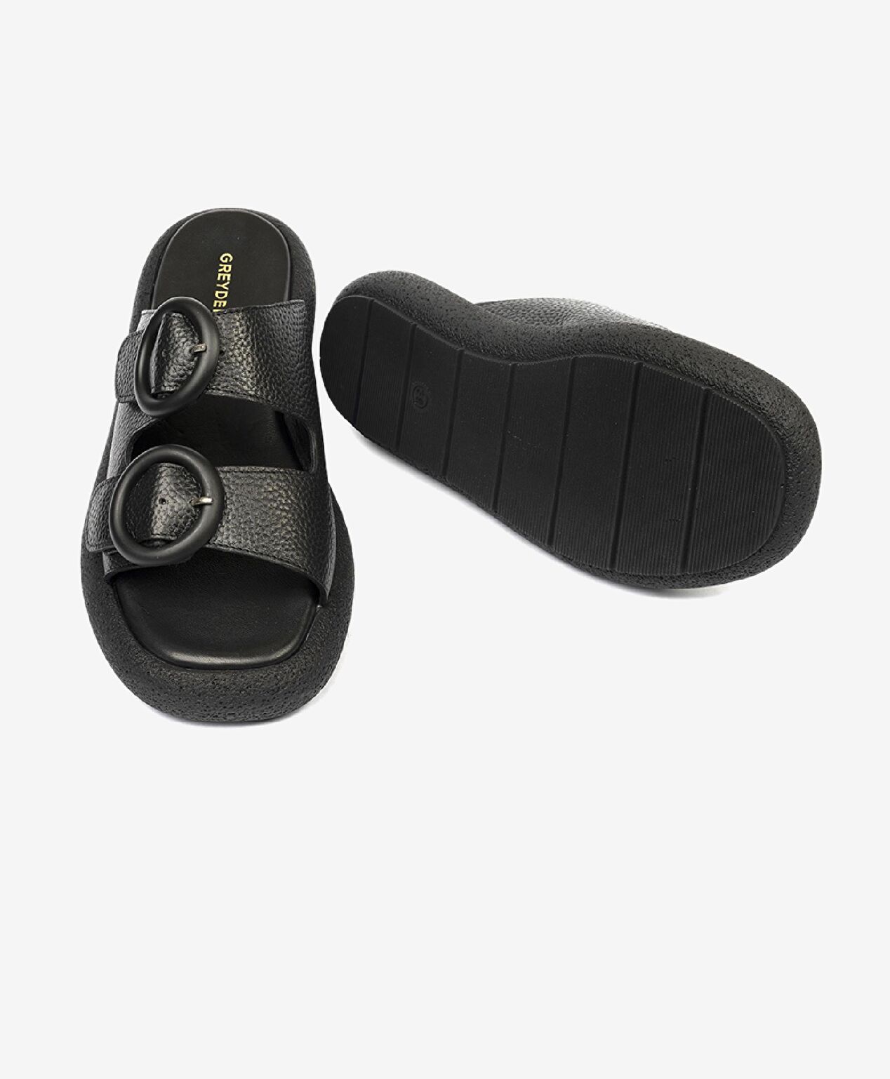 Kadın Siyah Hakiki Deri Terlik - 6