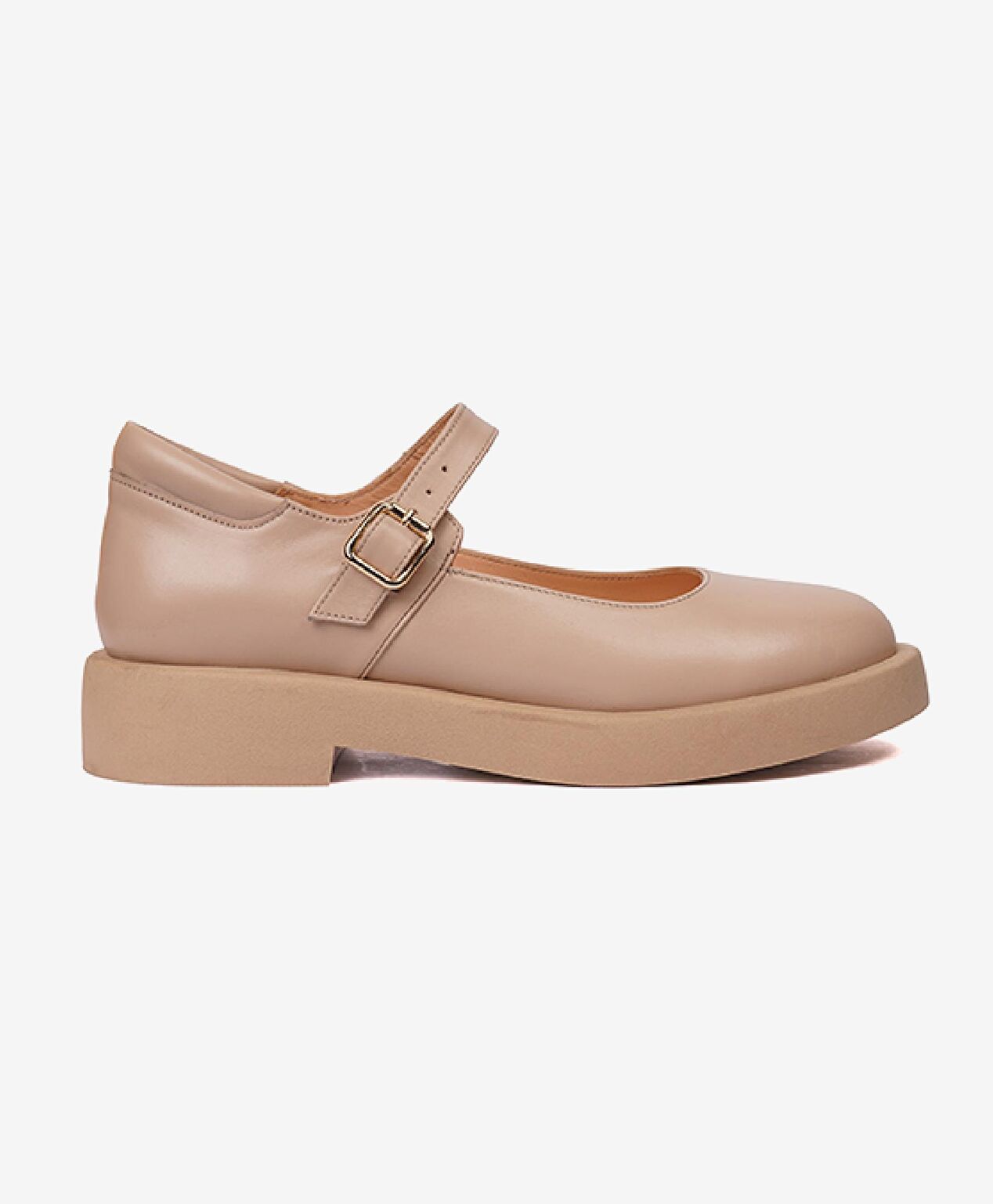 Kadın Ten Hakiki Deri Loafer Ayakkabı - 1