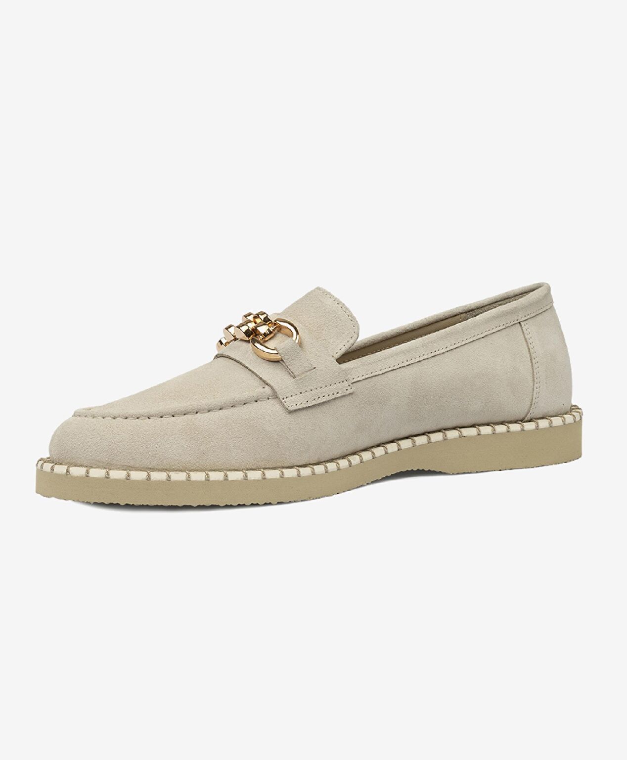 Kadın Bej Hakiki Deri Loafer Ayakkabı - 5