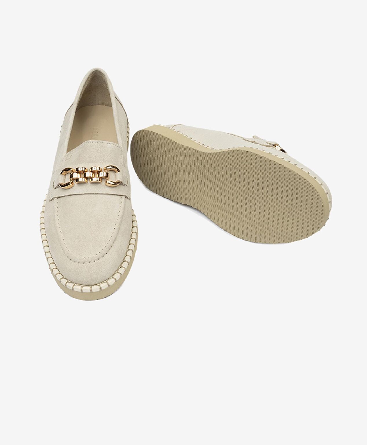 Kadın Bej Hakiki Deri Loafer Ayakkabı - 8