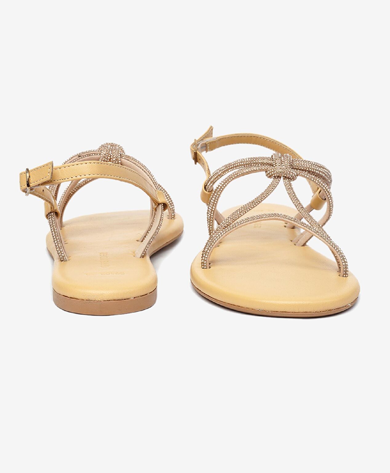 Kadın Pembe Taşlı Hakiki Deri Sandalet - 7