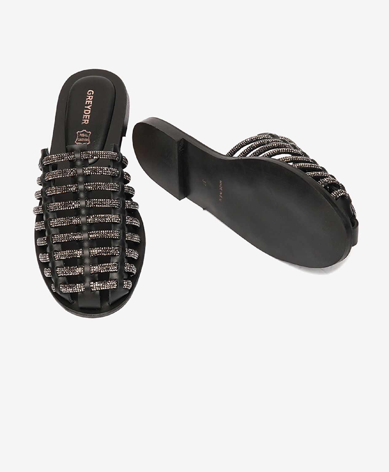 Kadın Siyah Taşlı Terlik - 6