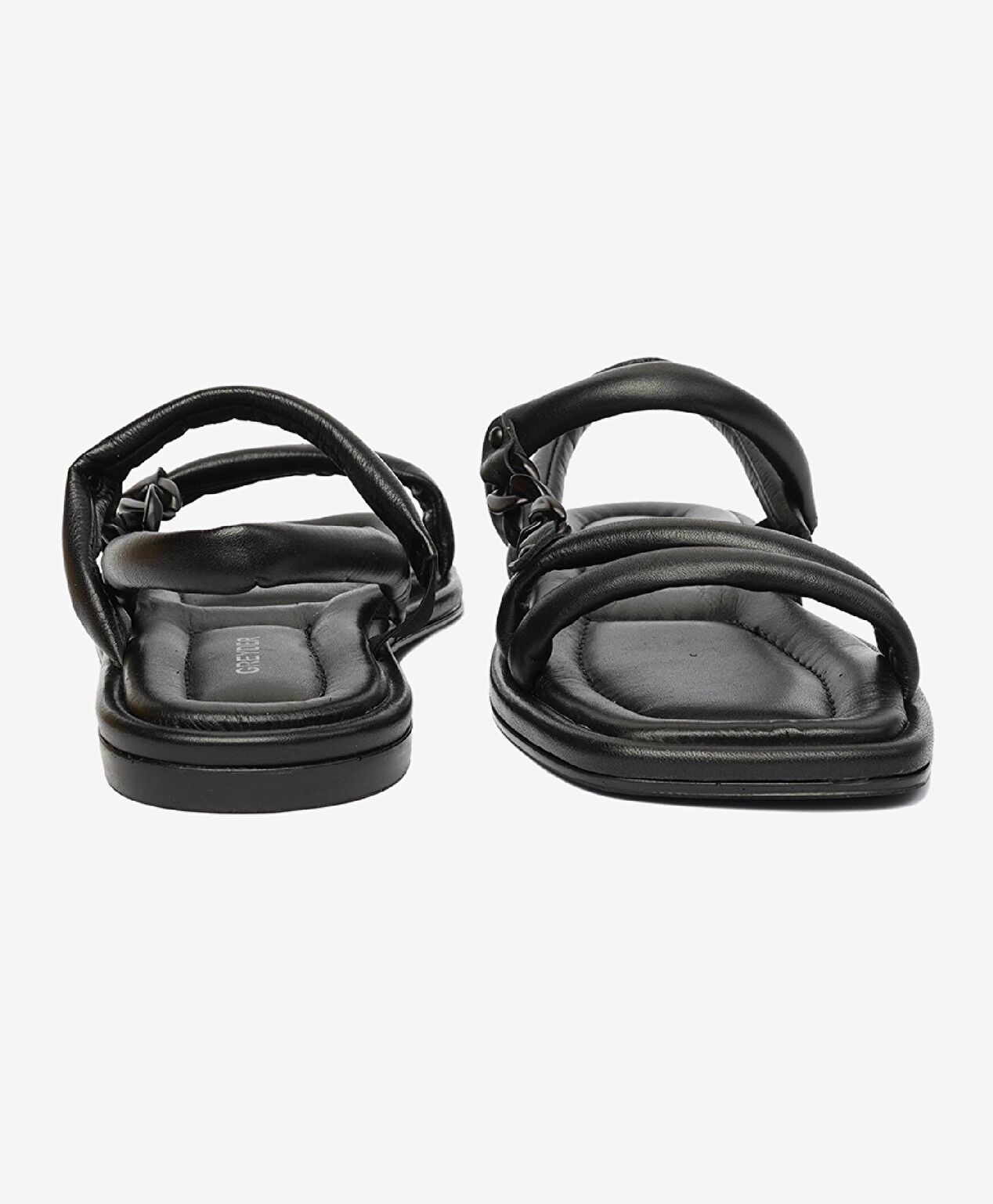 Kadın Siyah Hakiki Deri Sandalet - 7