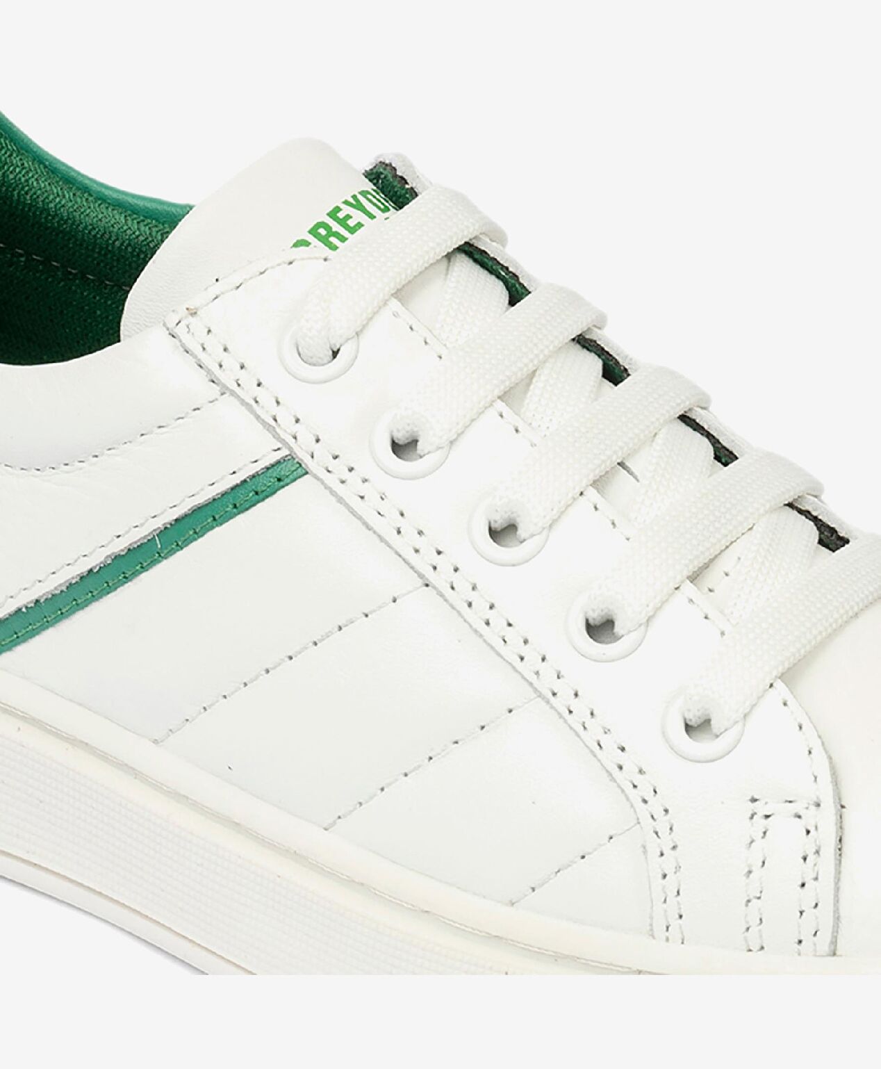 Erkek Çocuk Beyaz Yeşil Hakiki Deri Sneaker Ayakkabı - 5