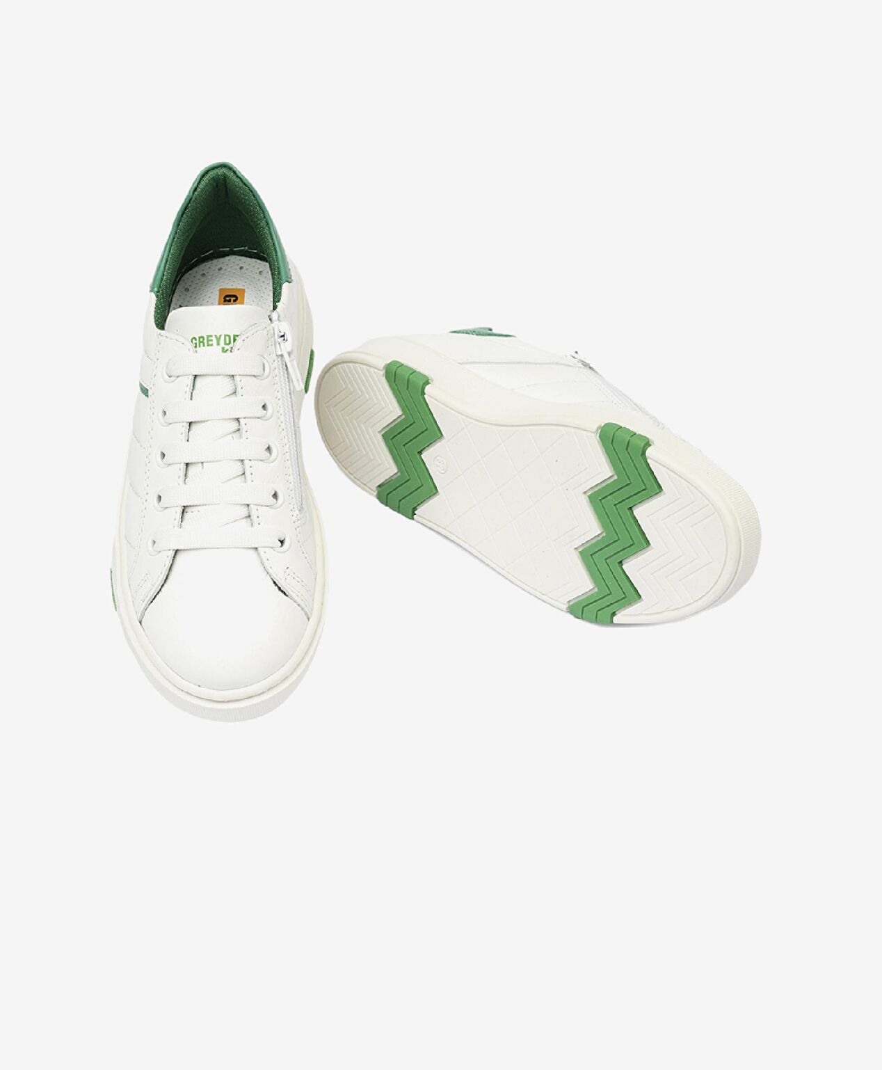 Erkek Çocuk Beyaz Yeşil Hakiki Deri Sneaker Ayakkabı - 6
