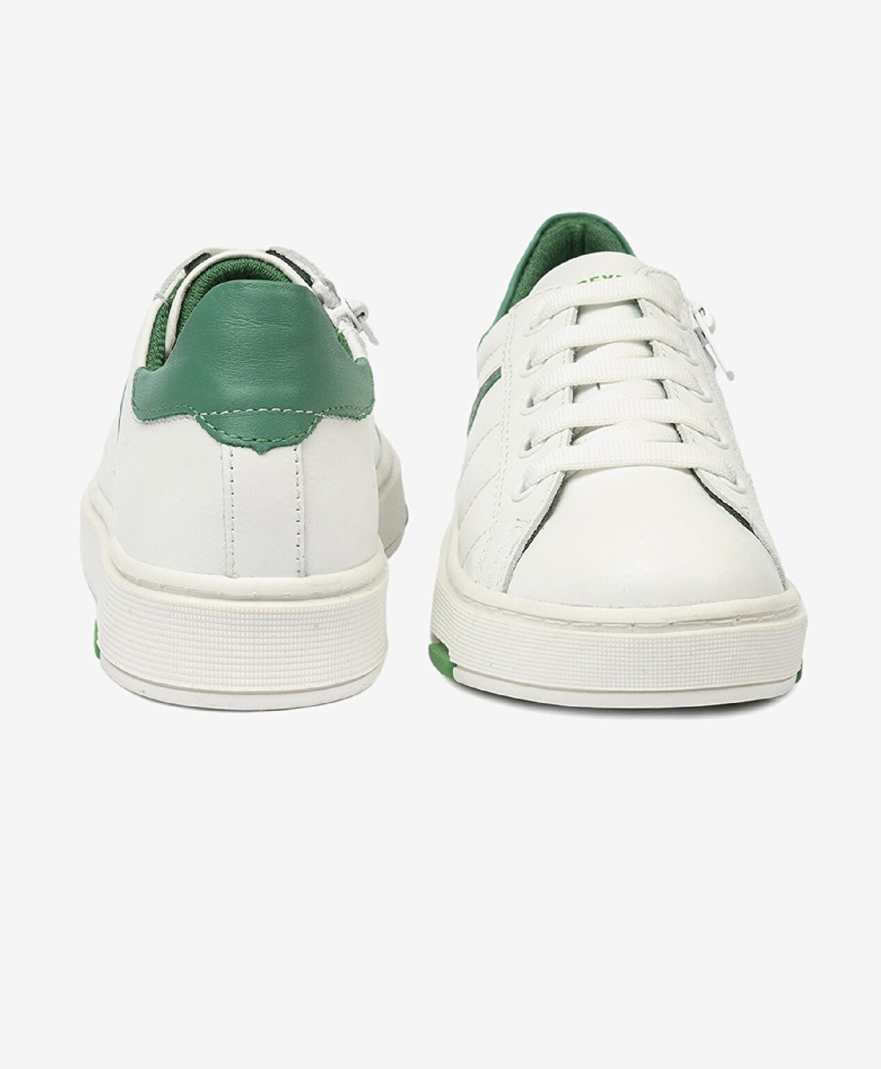 Erkek Çocuk Beyaz Yeşil Hakiki Deri Sneaker Ayakkabı - 7