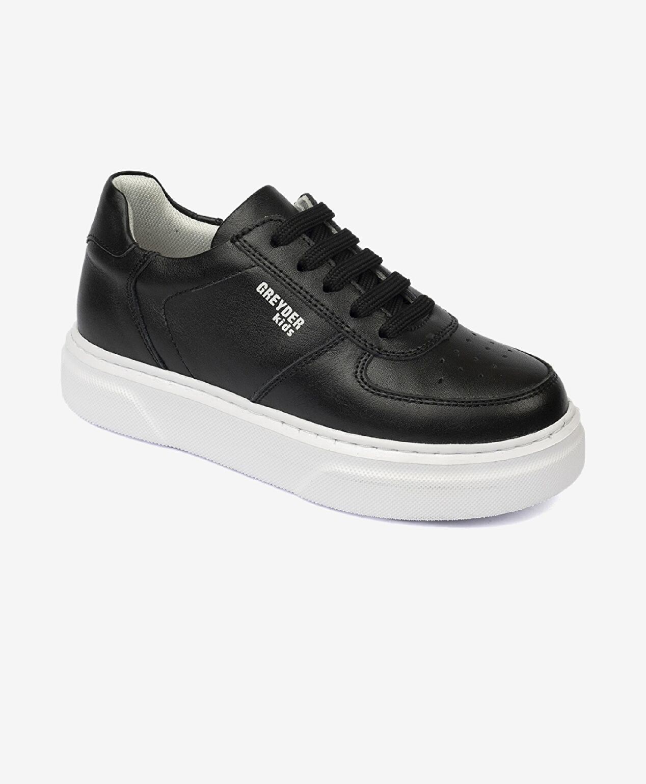 Kız Çocuk Siyah Hakiki Deri Sneaker Ayakkabı - 2