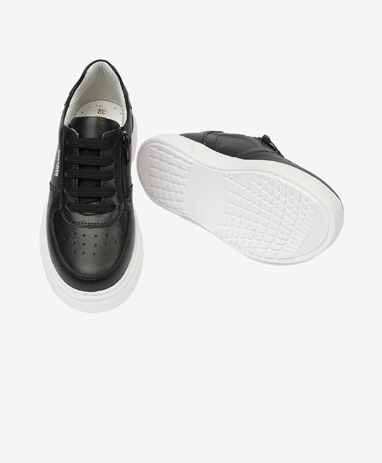 Kız Çocuk Siyah Hakiki Deri Sneaker Ayakkabı - 6
