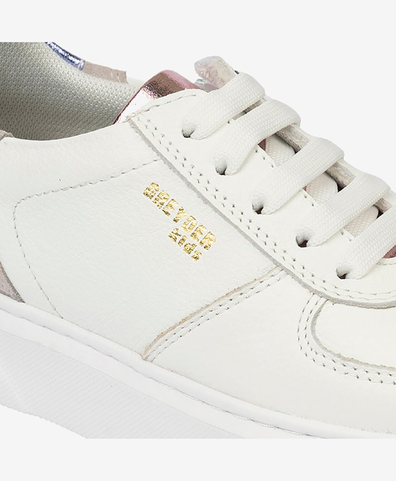 Kız Çocuk Beyaz Pembe Hakiki Deri Sneaker Ayakkabı - 5