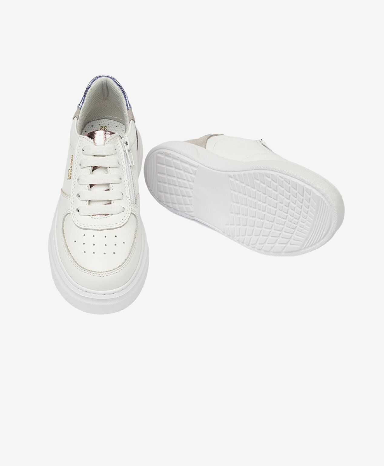 Kız Çocuk Beyaz Pembe Hakiki Deri Sneaker Ayakkabı - 6