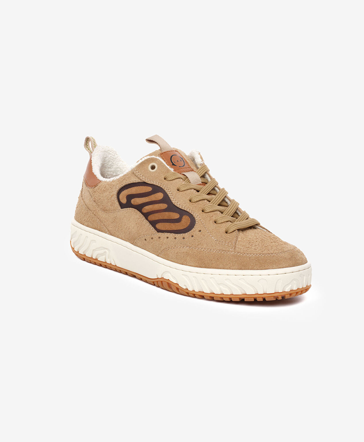 Erkek Ekru Hakiki Deri Sneaker Ayakkabı - 2