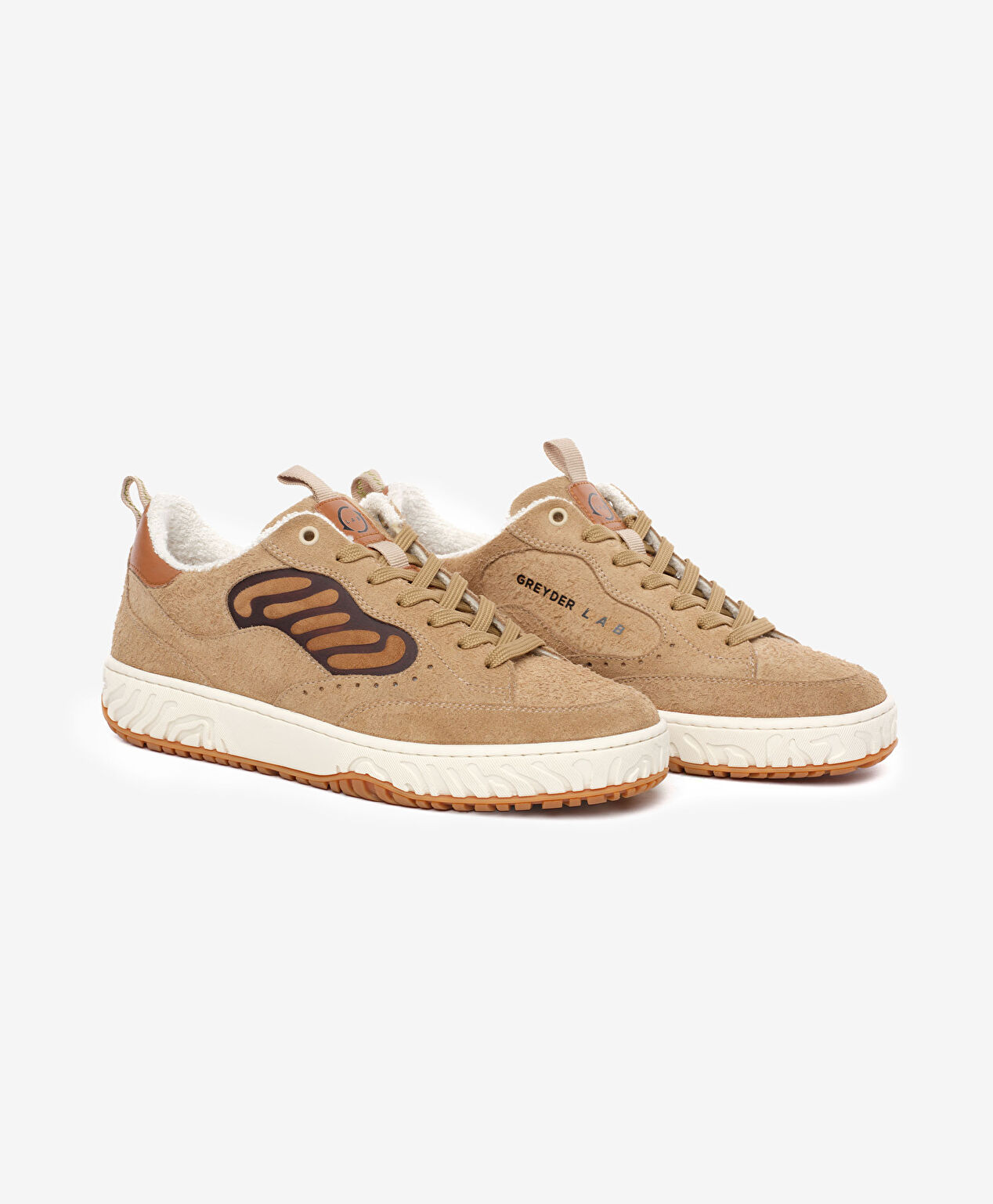 Erkek Ekru Hakiki Deri Sneaker Ayakkabı - 3
