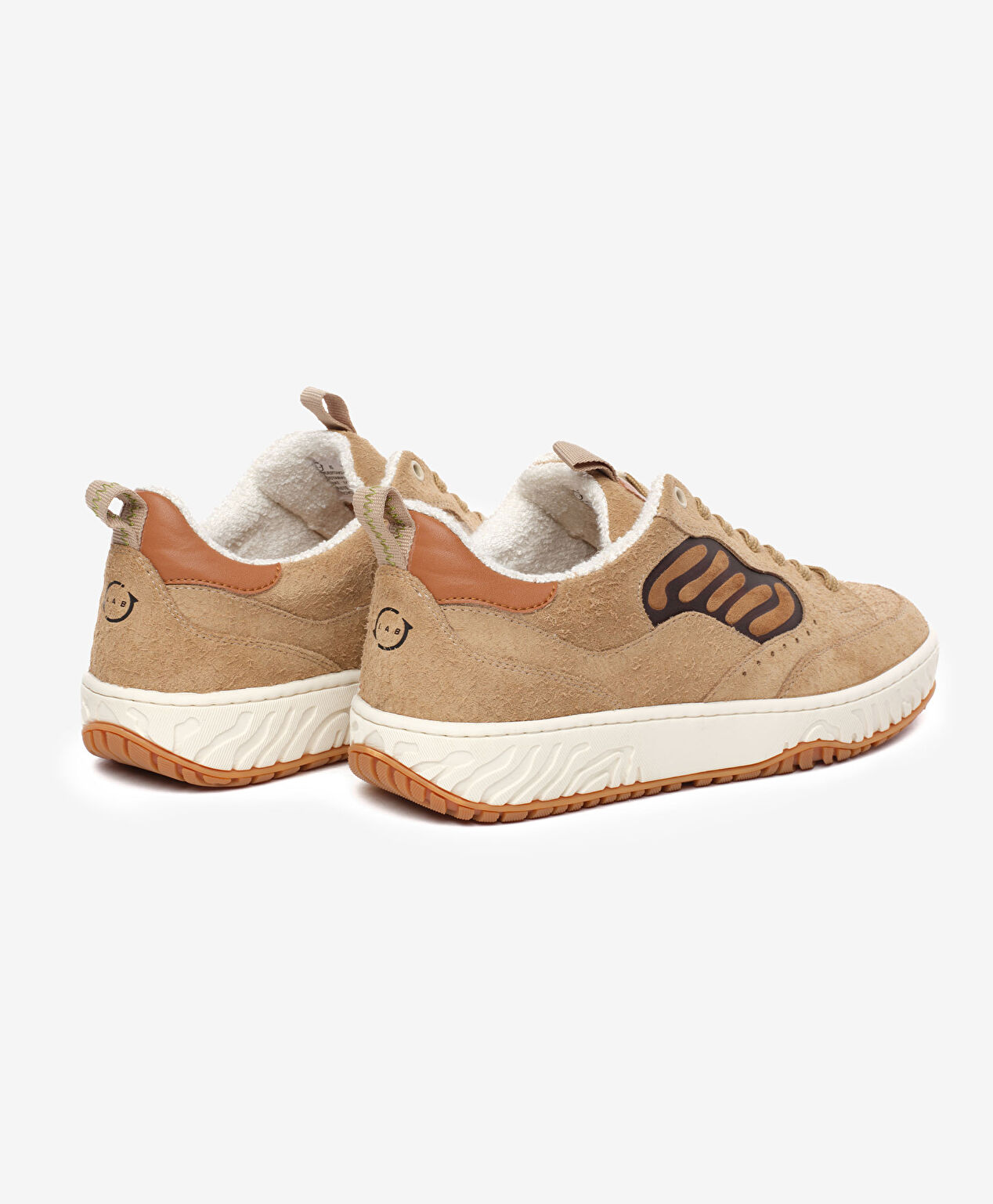 Erkek Ekru Hakiki Deri Sneaker Ayakkabı - 4