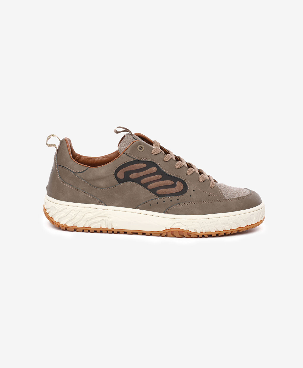 Erkek Kahverengi Hakiki Deri Sneaker Ayakkabı - 1