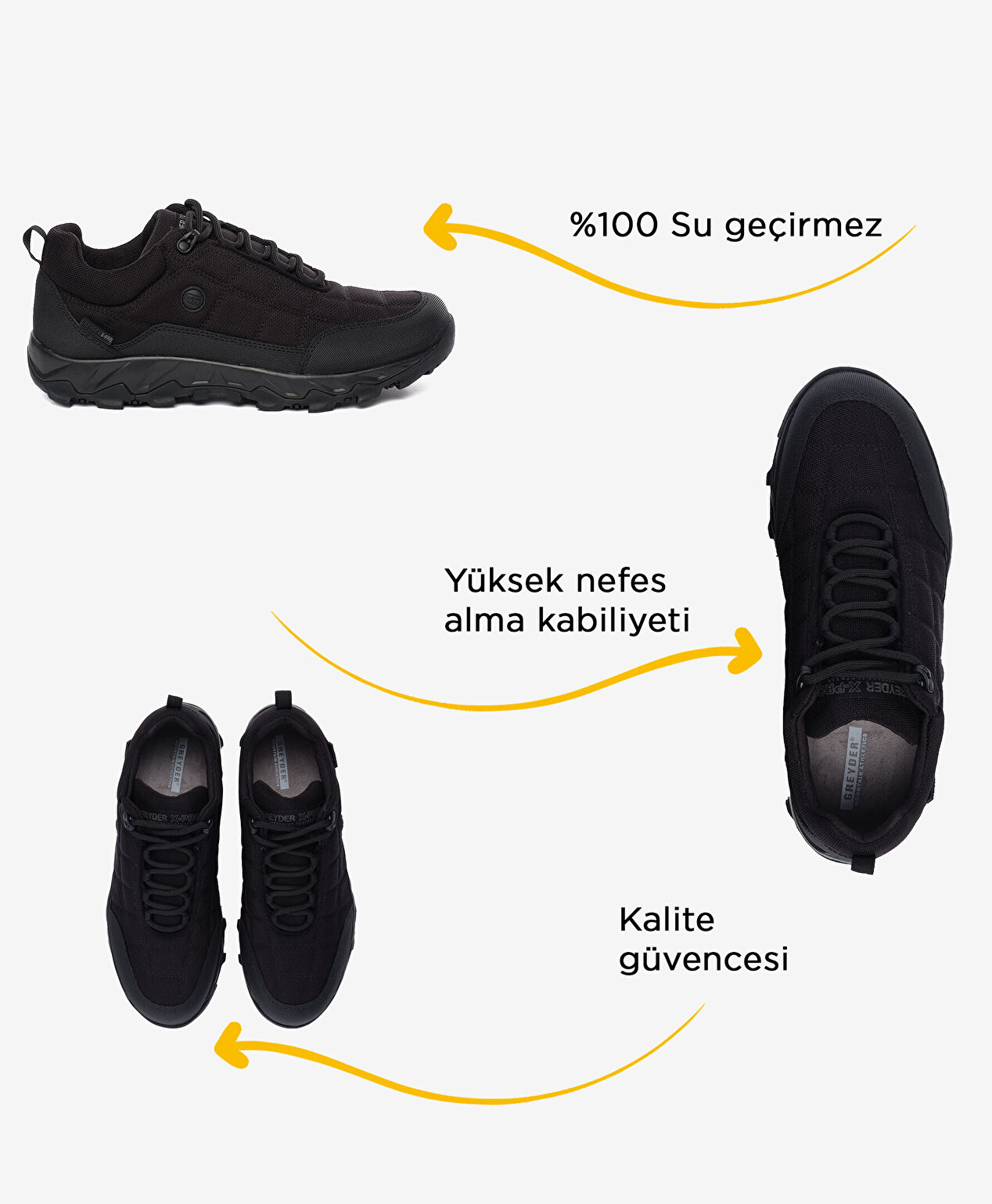 Erkek Siyah Su Geçirmez Outdoor Ayakkabı - 2