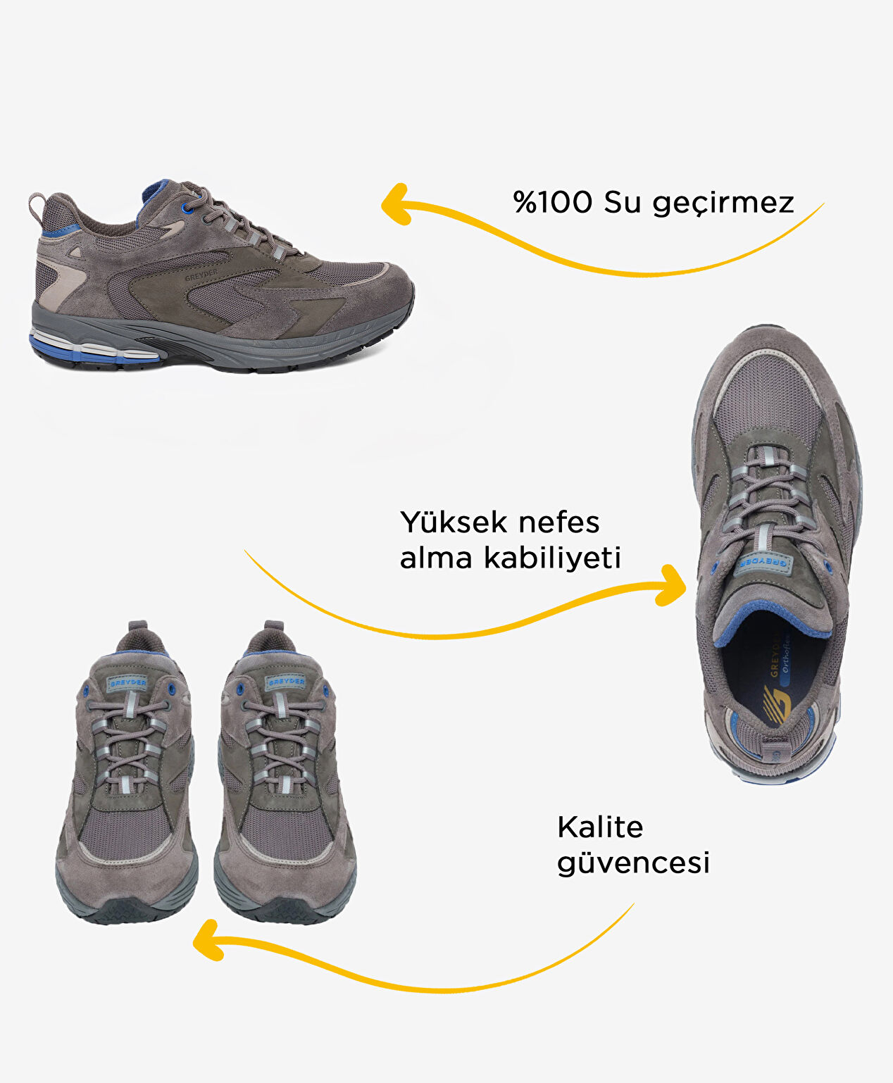 Erkek Antrasit Hakiki Deri Su Geçirmez Outdoor Ayakkabı - 2